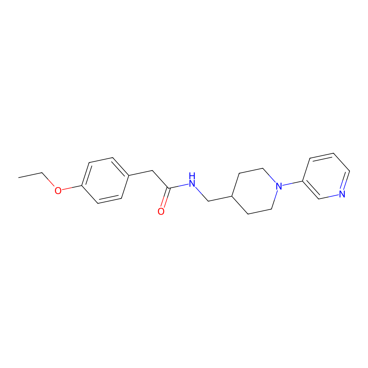 2-(4-ethoxyphenyl)-N-{[1-(pyridin-3-yl)piperidin-4-yl]methyl}acetamide molecular structure, CAS 2034226-84-9