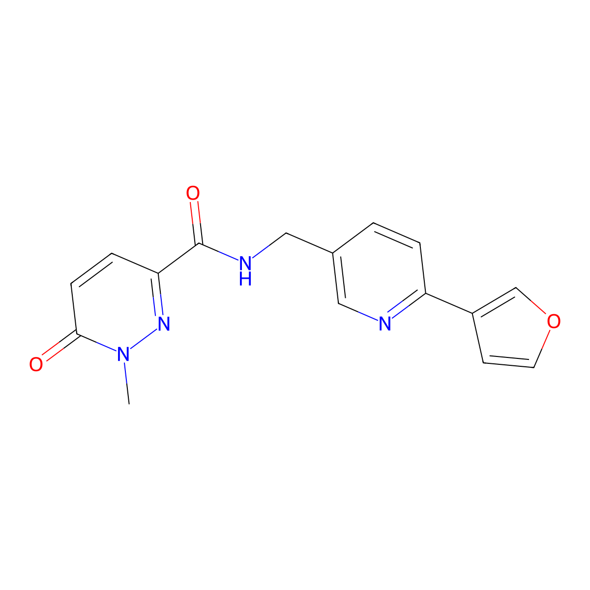 N-{[6-(furan-3-yl)pyridin-3-yl]methyl}-1-methyl-6-oxo-1,6-dihydropyridazine-3-carboxamide molecular structure, CAS 2034226-85-0