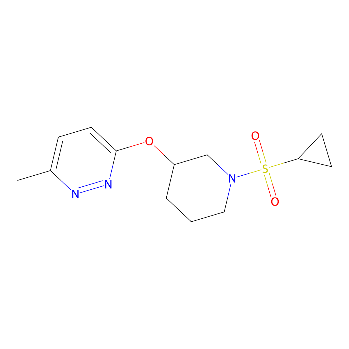 3-((1-(Cyclopropylsulfonyl)piperidin-3-yl)oxy)-6-methylpyridazine molecular structure, CAS 2034226-96-3