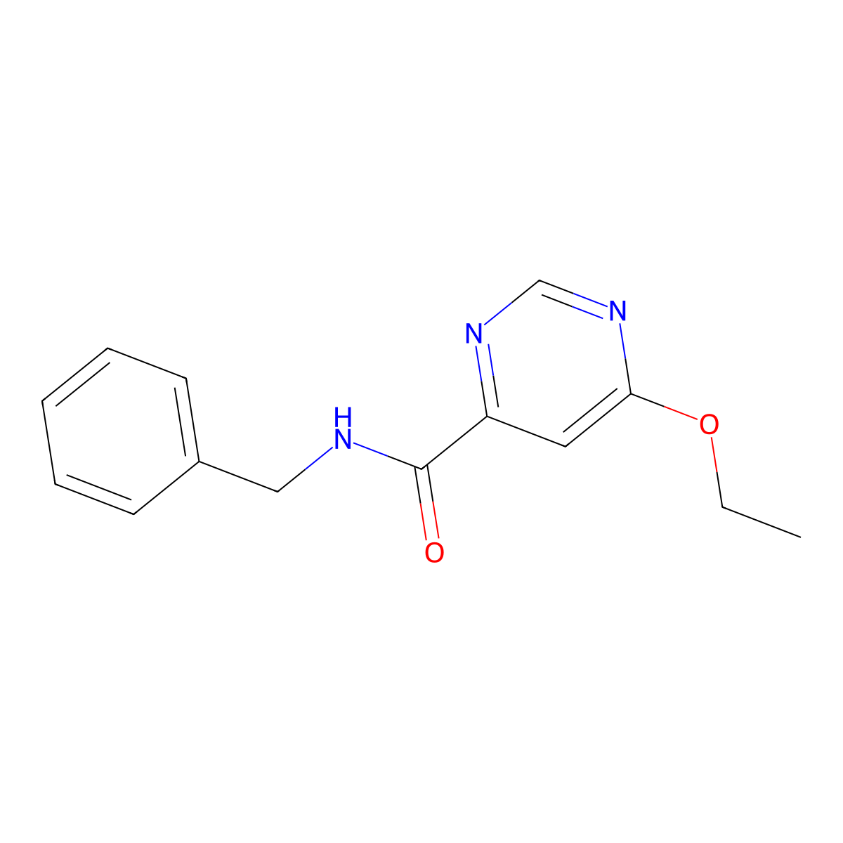 N-benzyl-6-ethoxypyrimidine-4-carboxamide molecular structure, CAS 2034227-04-6