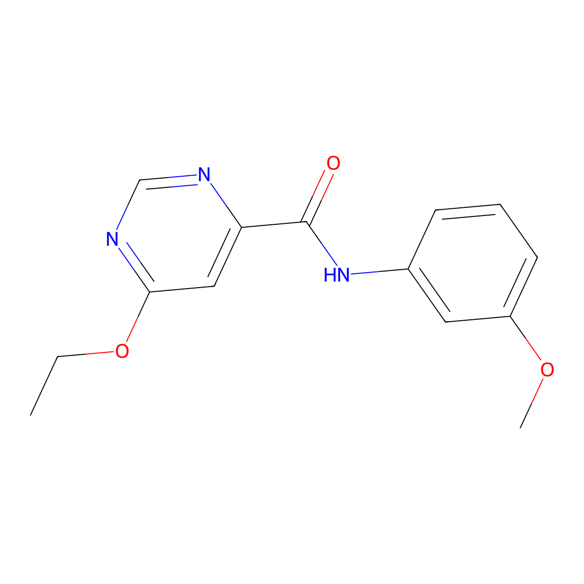 6-ethoxy-N-(3-methoxyphenyl)pyrimidine-4-carboxamide molecular structure, CAS 2034227-07-9