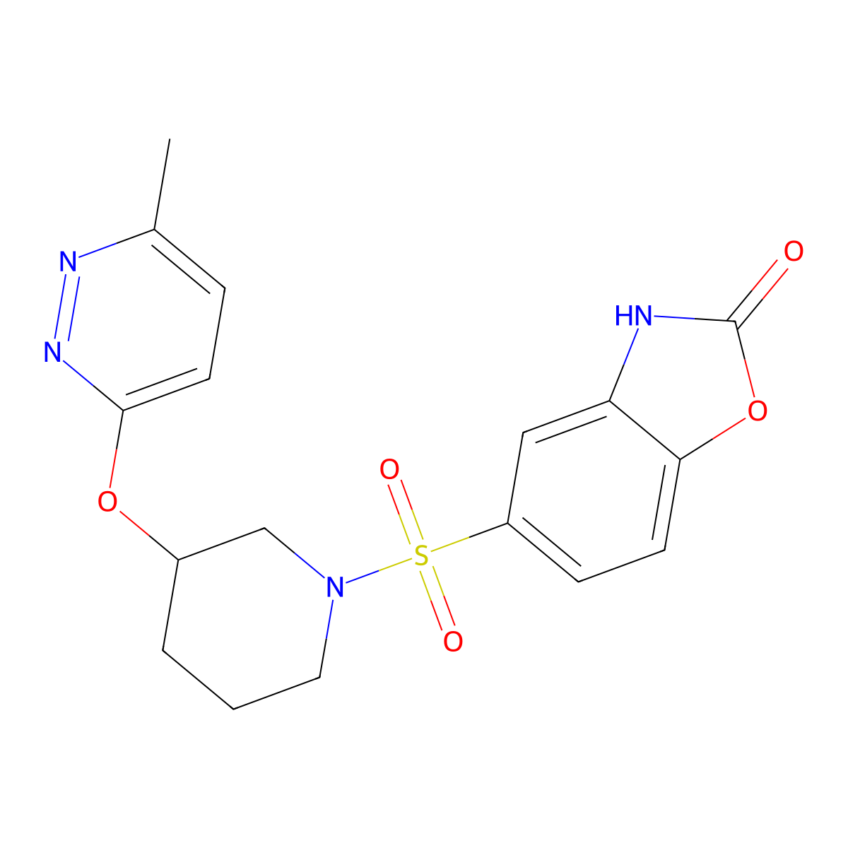 5-((3-((6-methylpyridazin-3-yl)oxy)piperidin-1-yl)sulfonyl)benzo[d]oxazol-2(3H)-one molecular structure, CAS 2034227-10-4