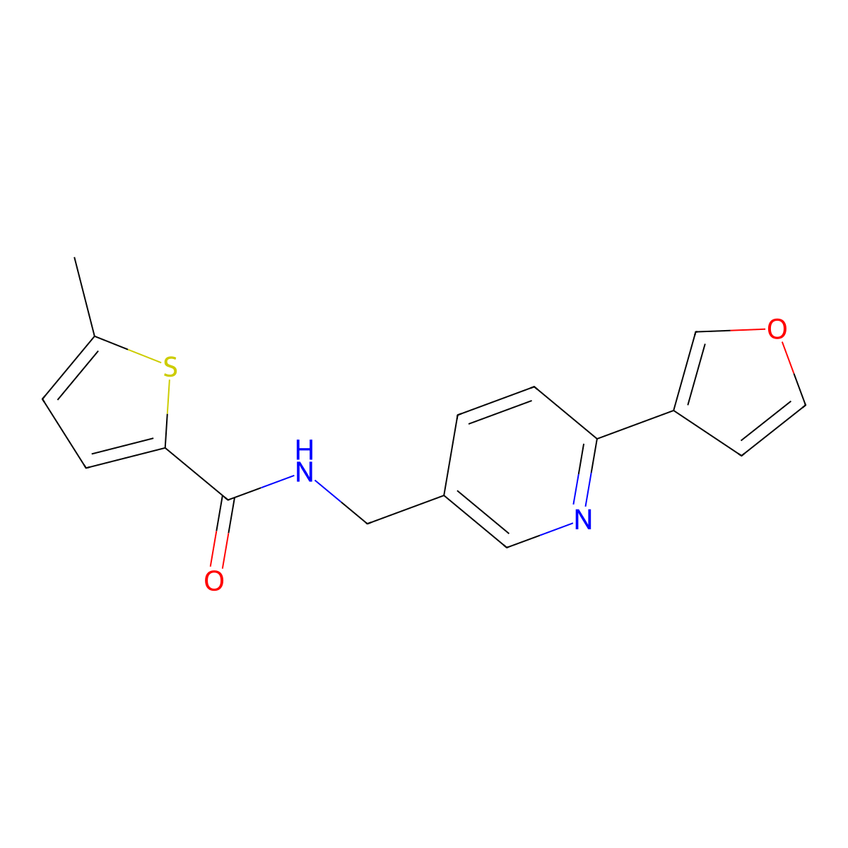 N-{[6-(furan-3-yl)pyridin-3-yl]methyl}-5-methylthiophene-2-carboxamide molecular structure, CAS 2034227-15-9