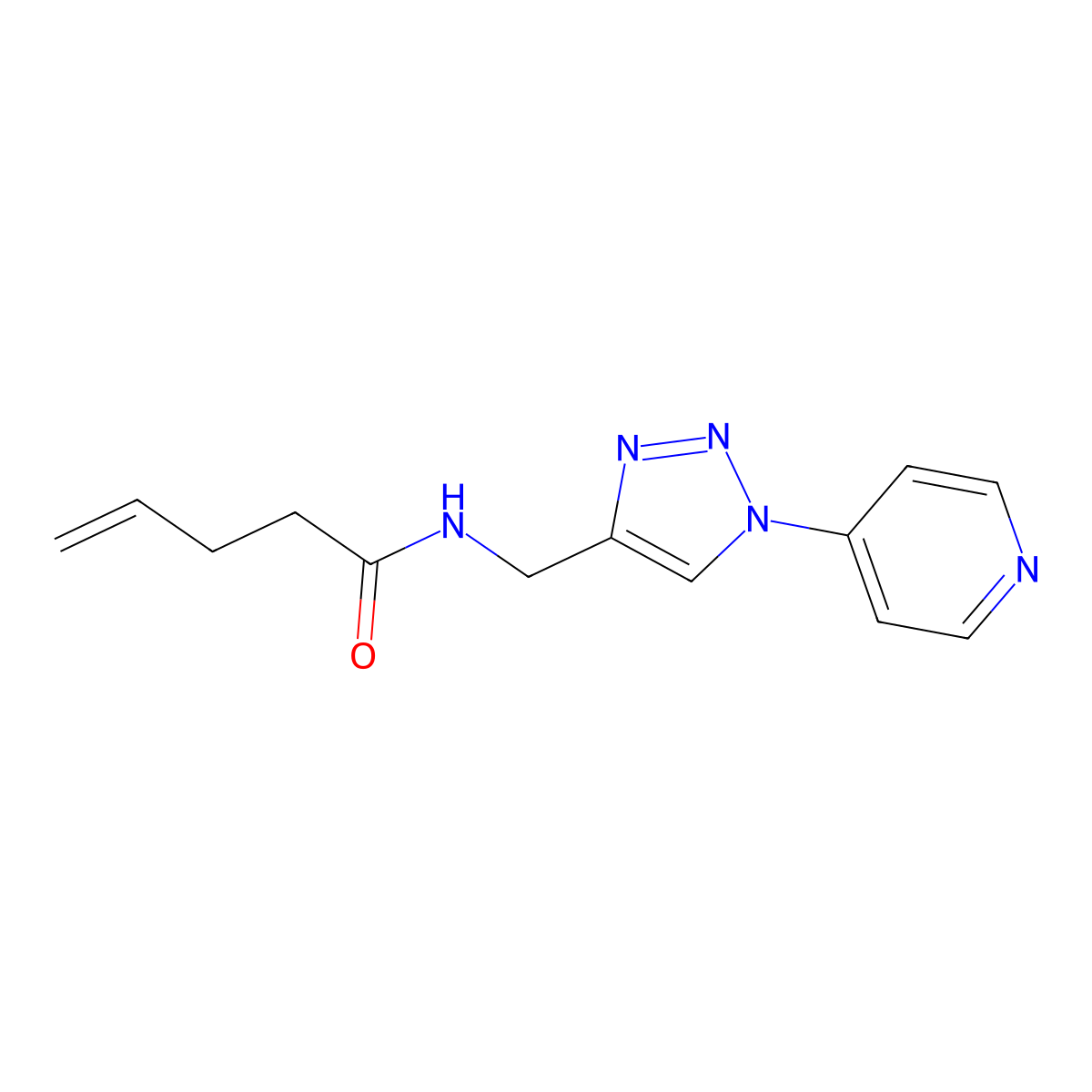 N-((1-(pyridin-4-yl)-1H-1,2,3-triazol-4-yl)methyl)pent-4-enamide molecular structure, CAS 2034227-17-1