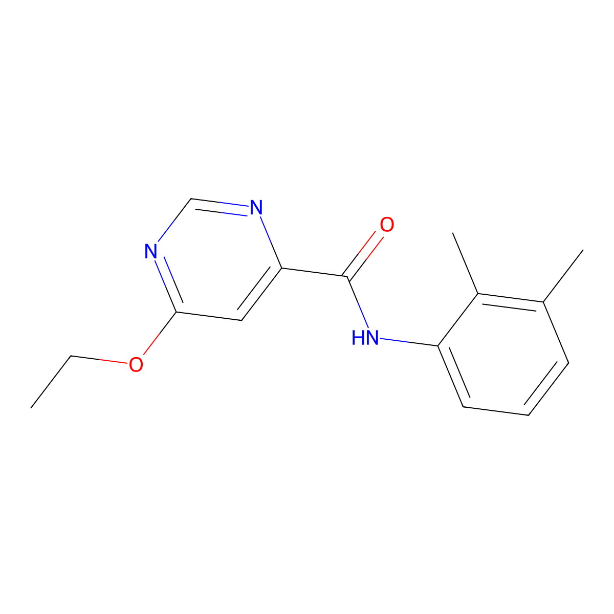 N-(2,3-dimethylphenyl)-6-ethoxypyrimidine-4-carboxamide molecular structure, CAS 2034227-19-3