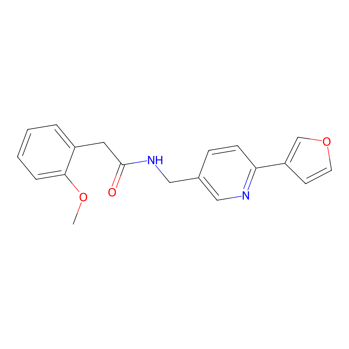 N-{[6-(furan-3-yl)pyridin-3-yl]methyl}-2-(2-methoxyphenyl)acetamide molecular structure, CAS 2034227-22-8