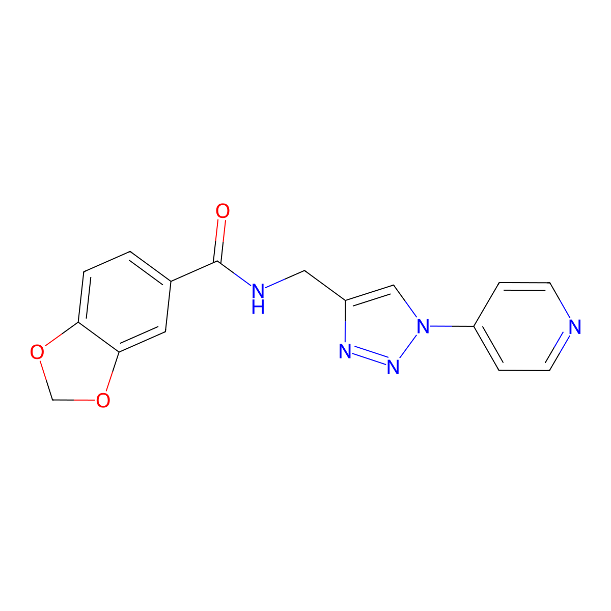 N-((1-(pyridin-4-yl)-1H-1,2,3-triazol-4-yl)methyl)benzo[d][1,3]dioxole-5-carboxamide molecular structure, CAS 2034227-25-1