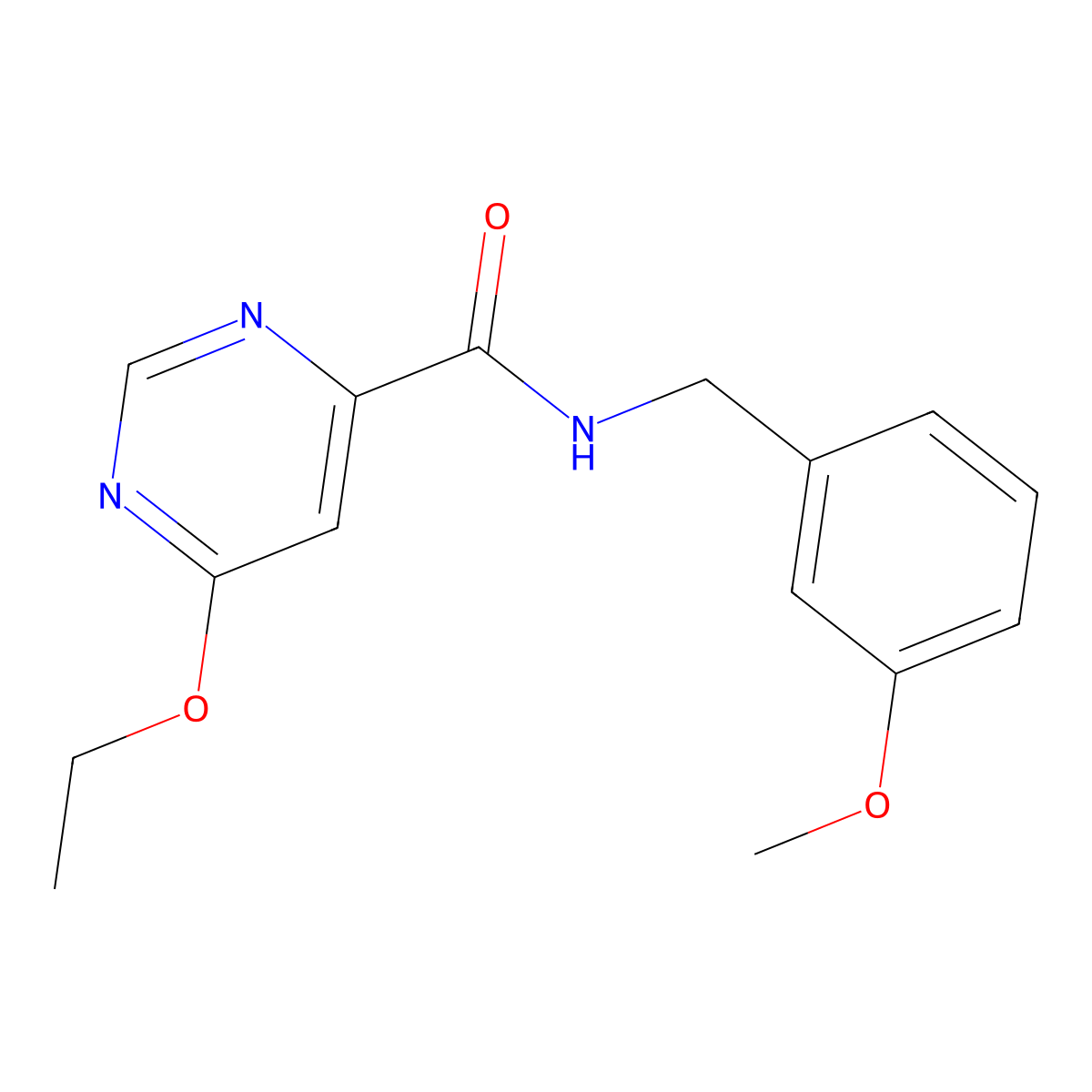 6-ethoxy-N-(3-methoxybenzyl)pyrimidine-4-carboxamide molecular structure, CAS 2034227-26-2