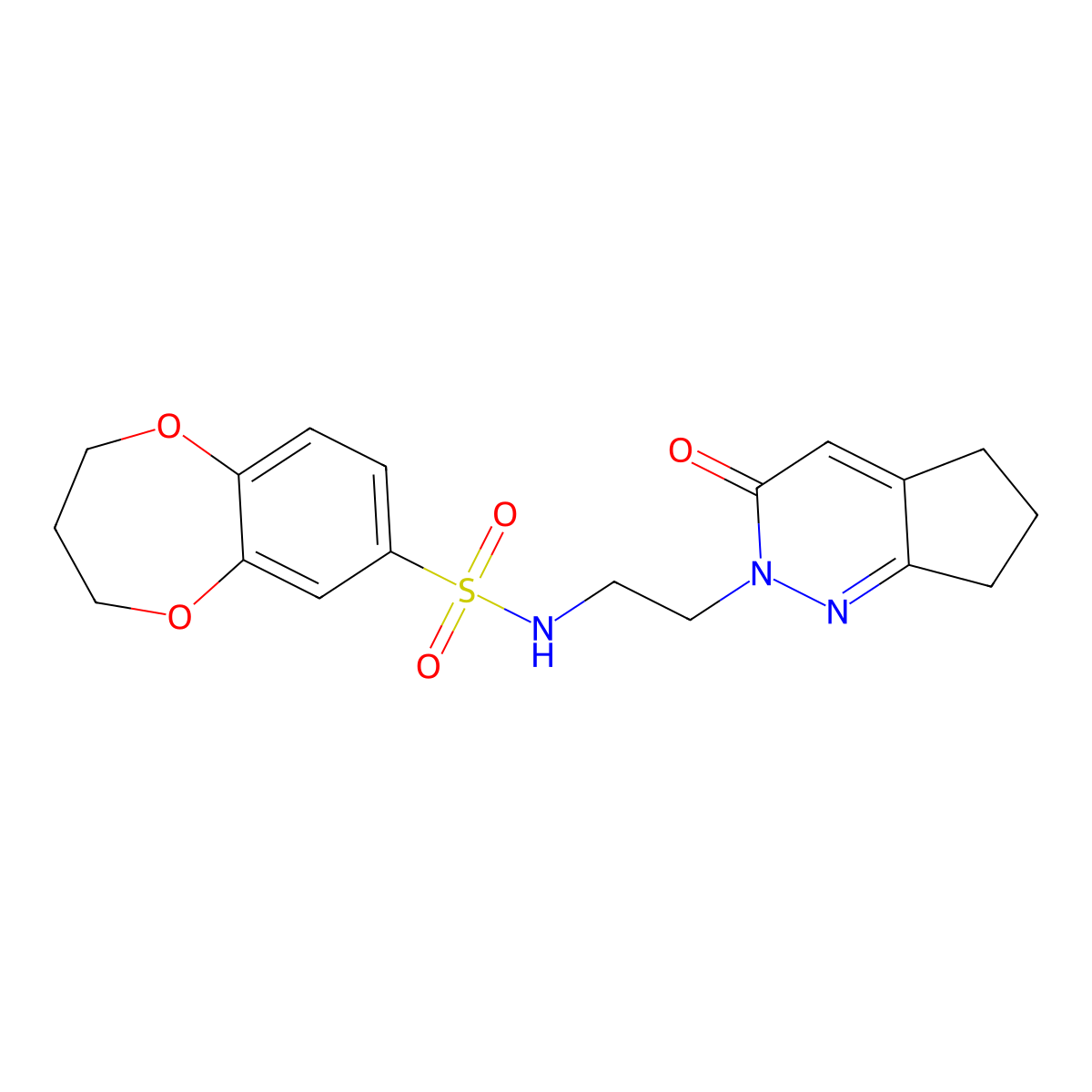 N-(2-(3-oxo-3,5,6,7-tetrahydro-2H-cyclopenta[c]pyridazin-2-yl)ethyl)-3,4-dihydro-2H-benzo[b][1,4]dioxepine-7-sulfonamide molecular structure, CAS 2034227-28-4