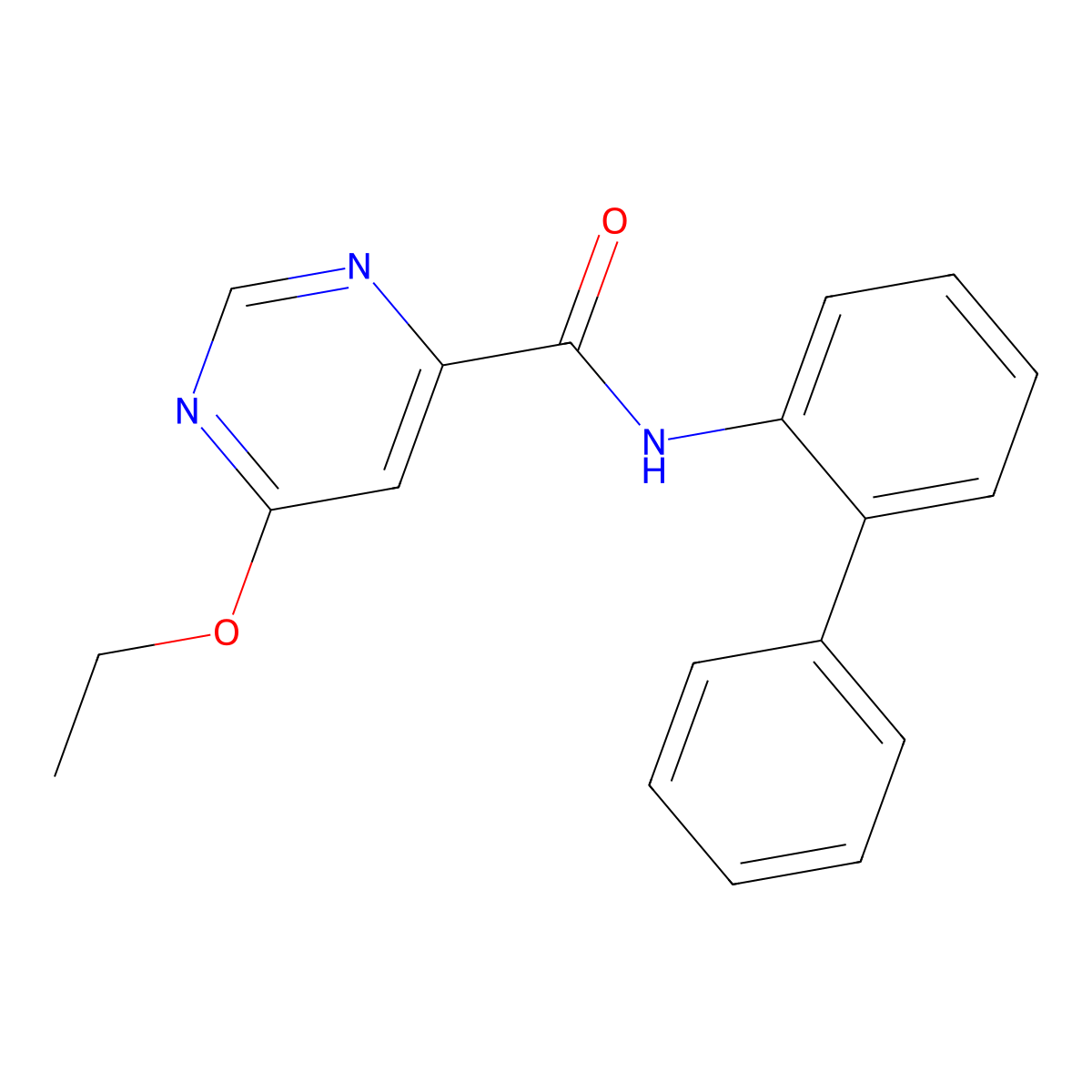 N-([1,1'-biphenyl]-2-yl)-6-ethoxypyrimidine-4-carboxamide molecular structure, CAS 2034227-31-9