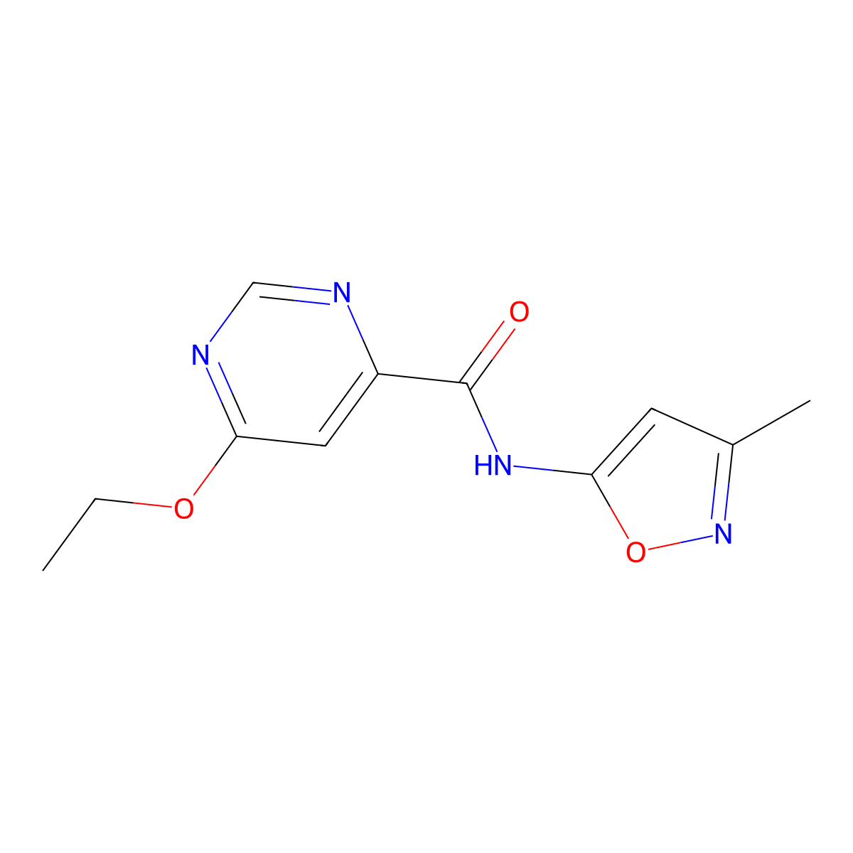 6-ethoxy-N-(3-methylisoxazol-5-yl)pyrimidine-4-carboxamide molecular structure, CAS 2034227-33-1