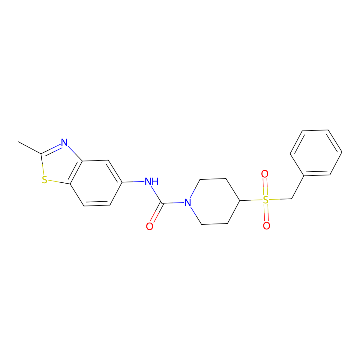 N-(2-methyl-1,3-benzothiazol-5-yl)-4-phenylmethanesulfonylpiperidine-1-carboxamide molecular structure, CAS 2034227-35-3