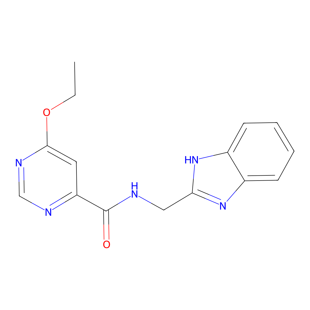 N-((1H-benzo[d]imidazol-2-yl)methyl)-6-ethoxypyrimidine-4-carboxamide molecular structure, CAS 2034227-37-5
