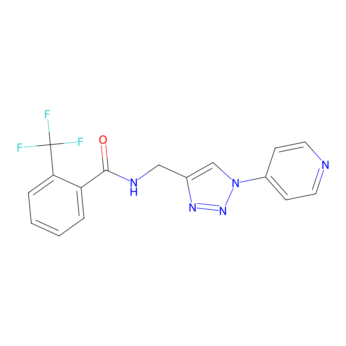 N-{[1-(pyridin-4-yl)-1H-1,2,3-triazol-4-yl]methyl}-2-(trifluoromethyl)benzamide molecular structure, CAS 2034227-45-5
