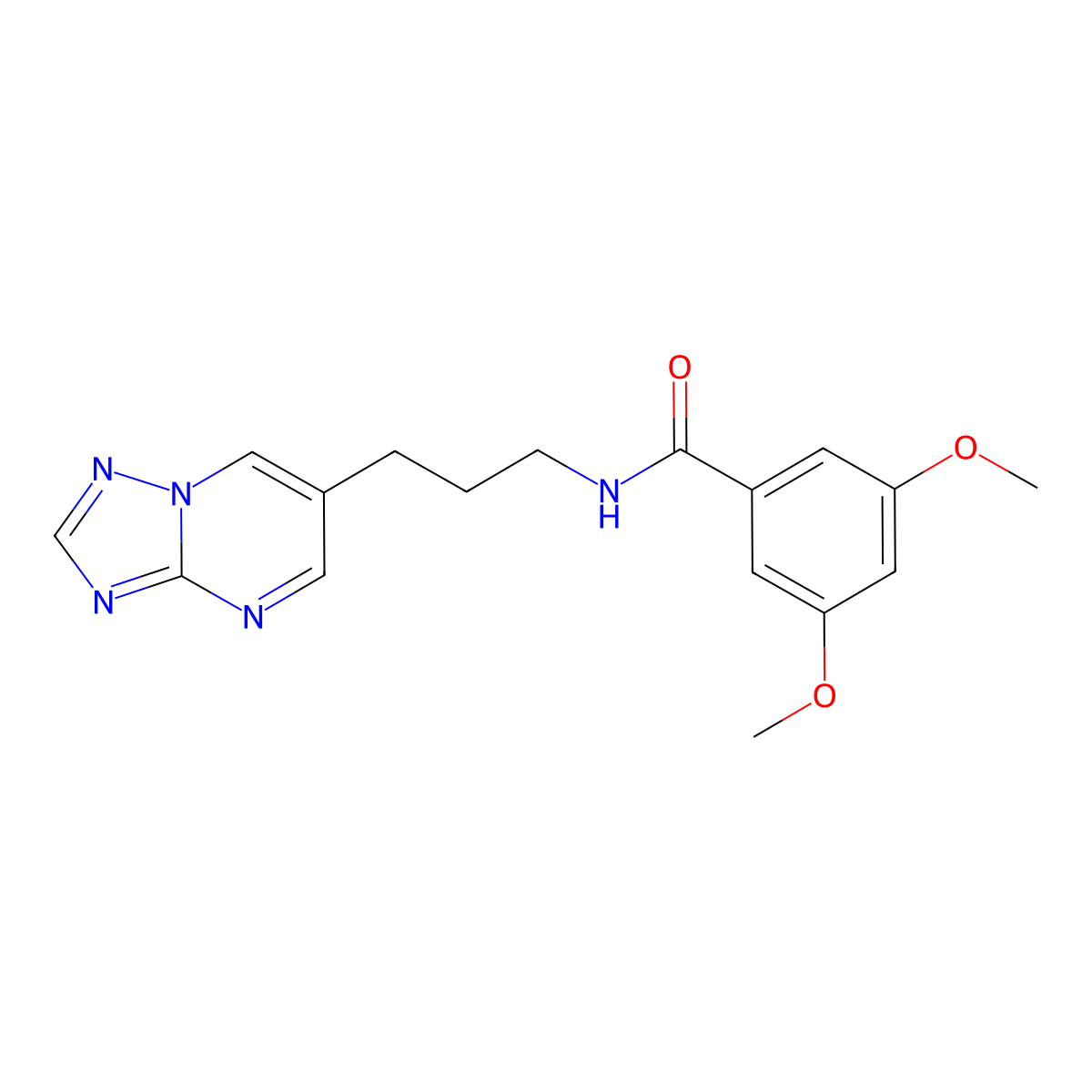N-(3-([1,2,4]triazolo[1,5-a]pyrimidin-6-yl)propyl)-3,5-dimethoxybenzamide molecular structure, CAS 2034227-47-7
