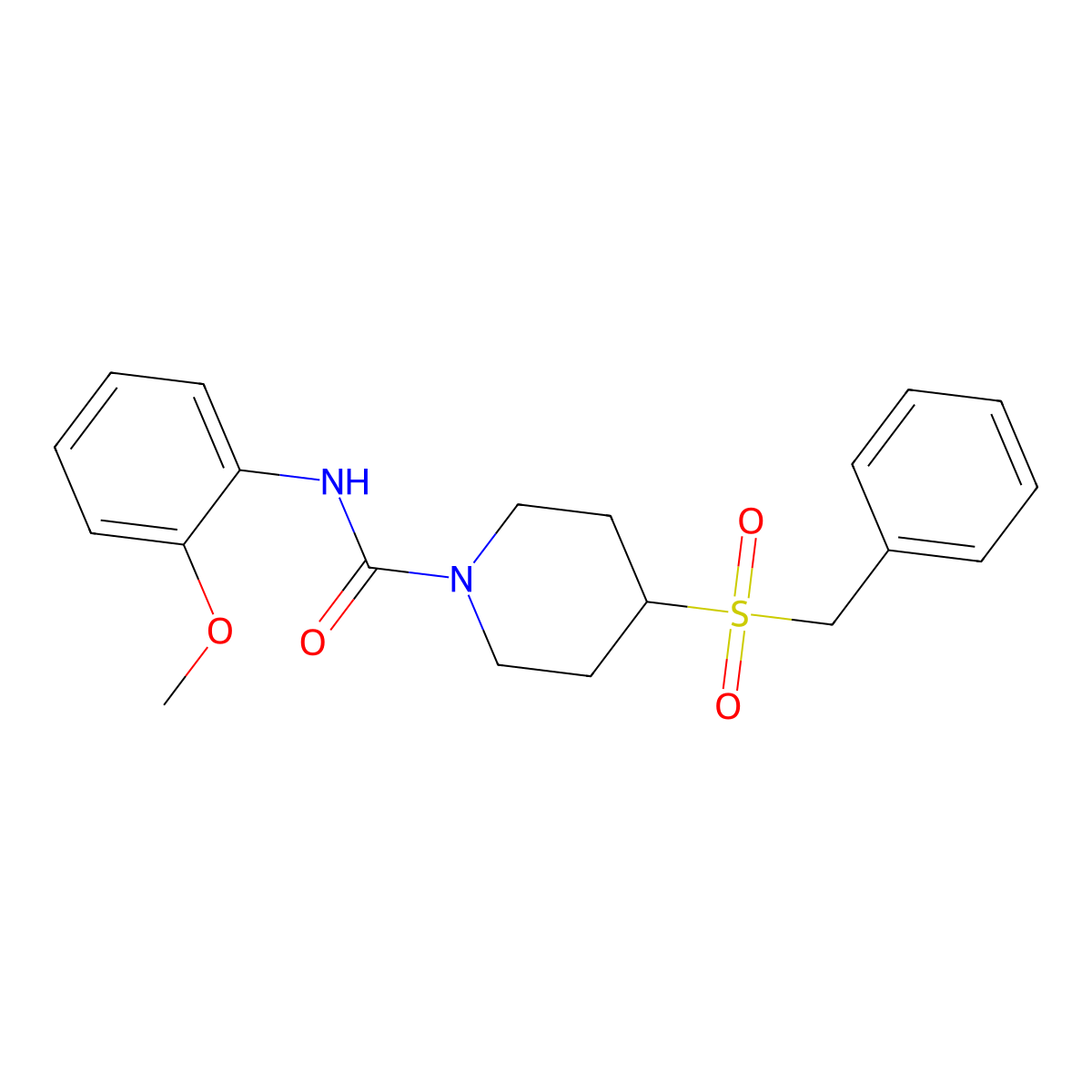 4-(benzylsulfonyl)-N-(2-methoxyphenyl)piperidine-1-carboxamide molecular structure, CAS 2034227-48-8