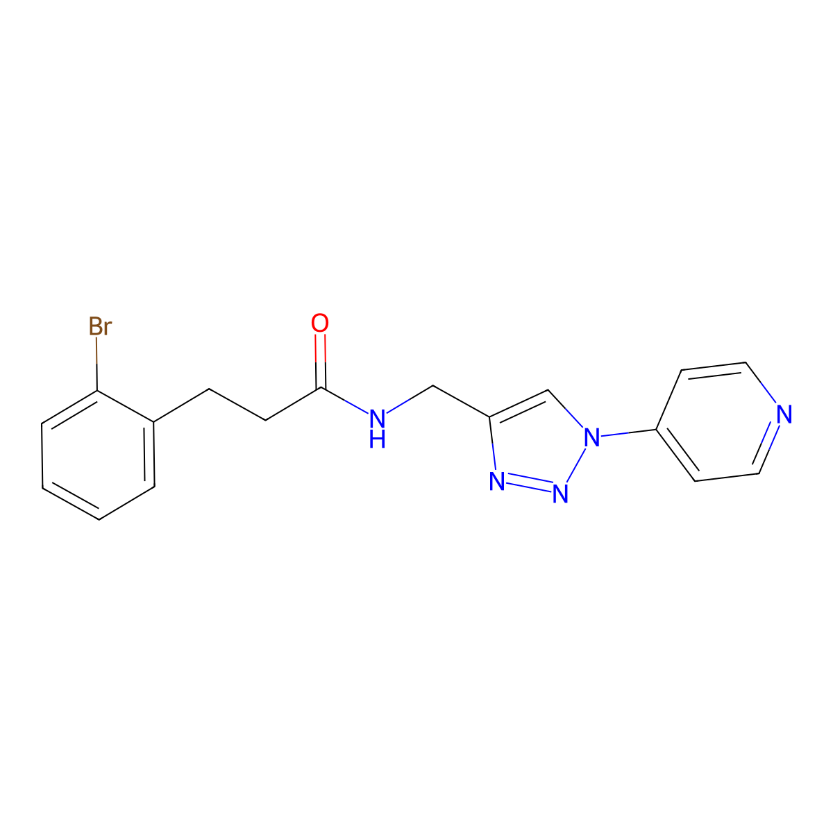 3-(2-bromophenyl)-N-((1-(pyridin-4-yl)-1H-1,2,3-triazol-4-yl)methyl)propanamide molecular structure, CAS 2034227-49-9