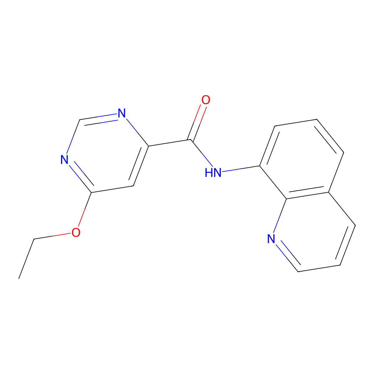 6-ethoxy-N-(quinolin-8-yl)pyrimidine-4-carboxamide molecular structure, CAS 2034227-57-9