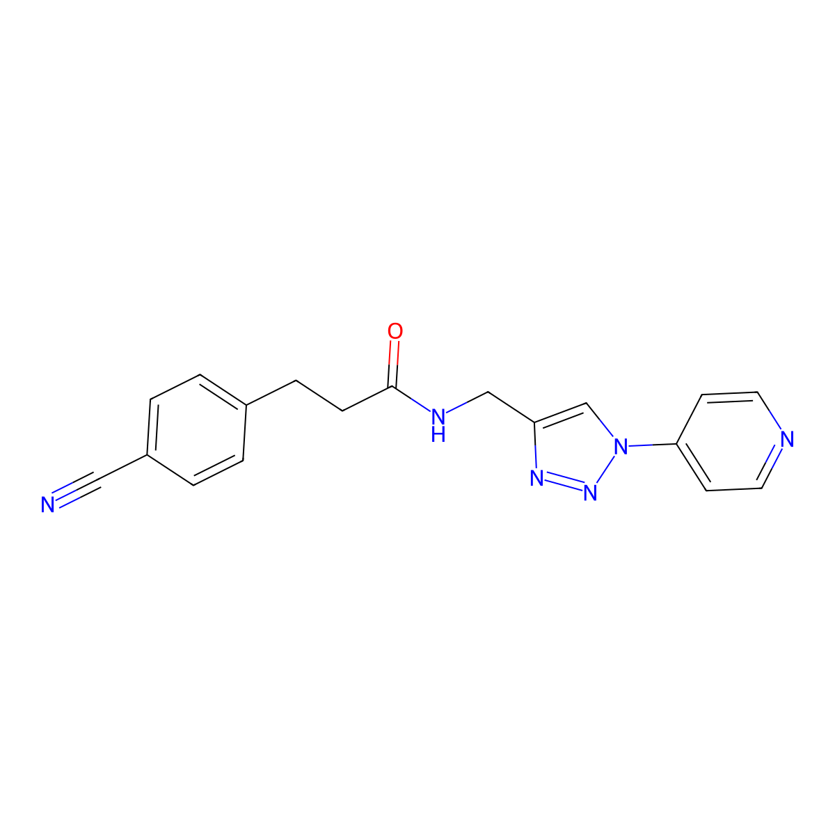 3-(4-cyanophenyl)-N-((1-(pyridin-4-yl)-1H-1,2,3-triazol-4-yl)methyl)propanamide molecular structure, CAS 2034227-59-1