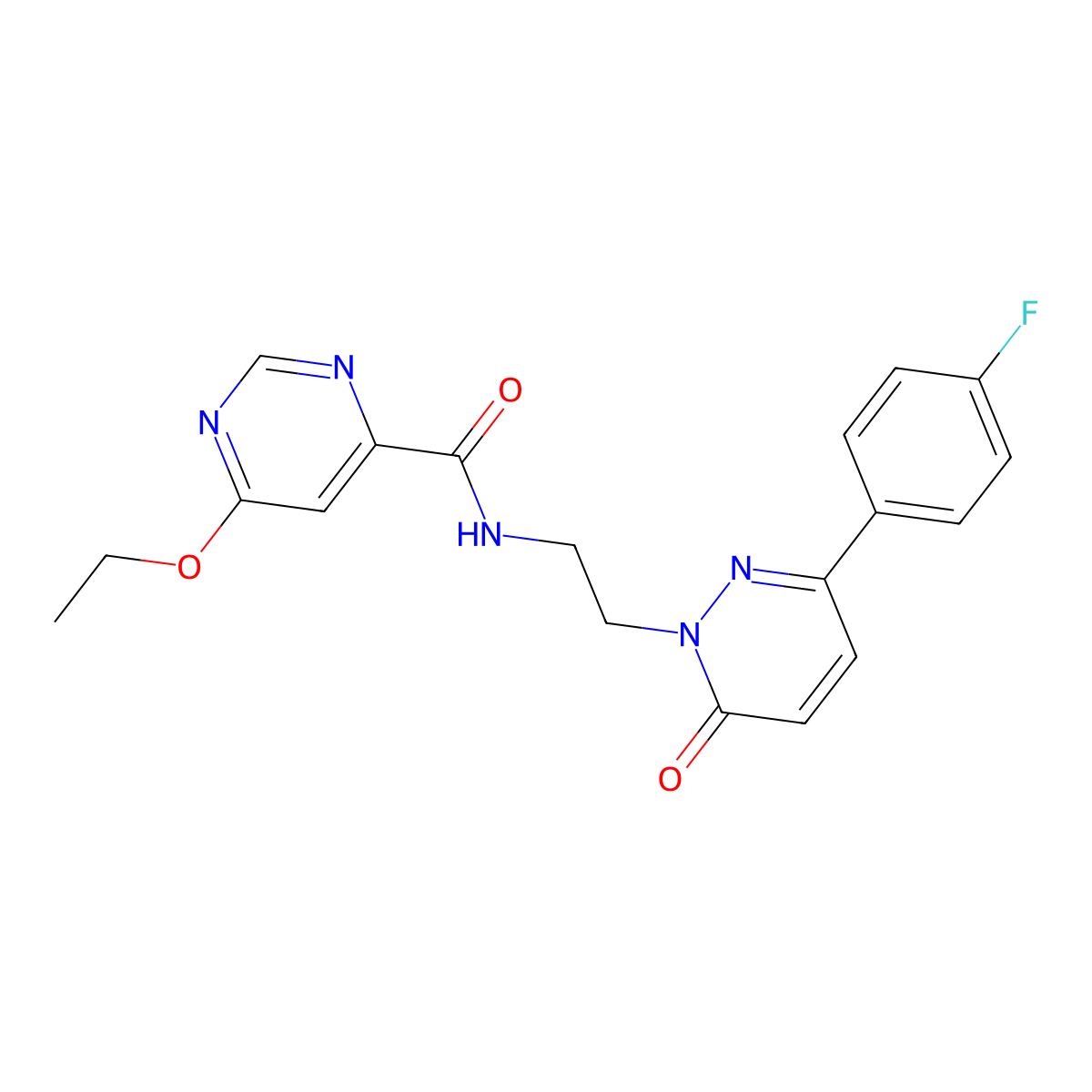 6-ethoxy-N-(2-(3-(4-fluorophenyl)-6-oxopyridazin-1(6H)-yl)ethyl)pyrimidine-4-carboxamide molecular structure, CAS 2034227-60-4