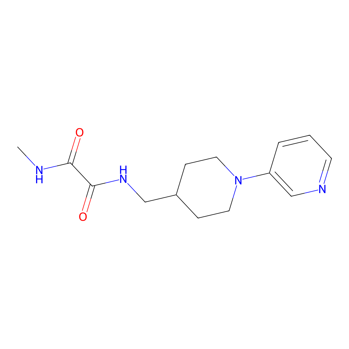 N1-methyl-N2-((1-(pyridin-3-yl)piperidin-4-yl)methyl)oxalamide molecular structure, CAS 2034227-62-6