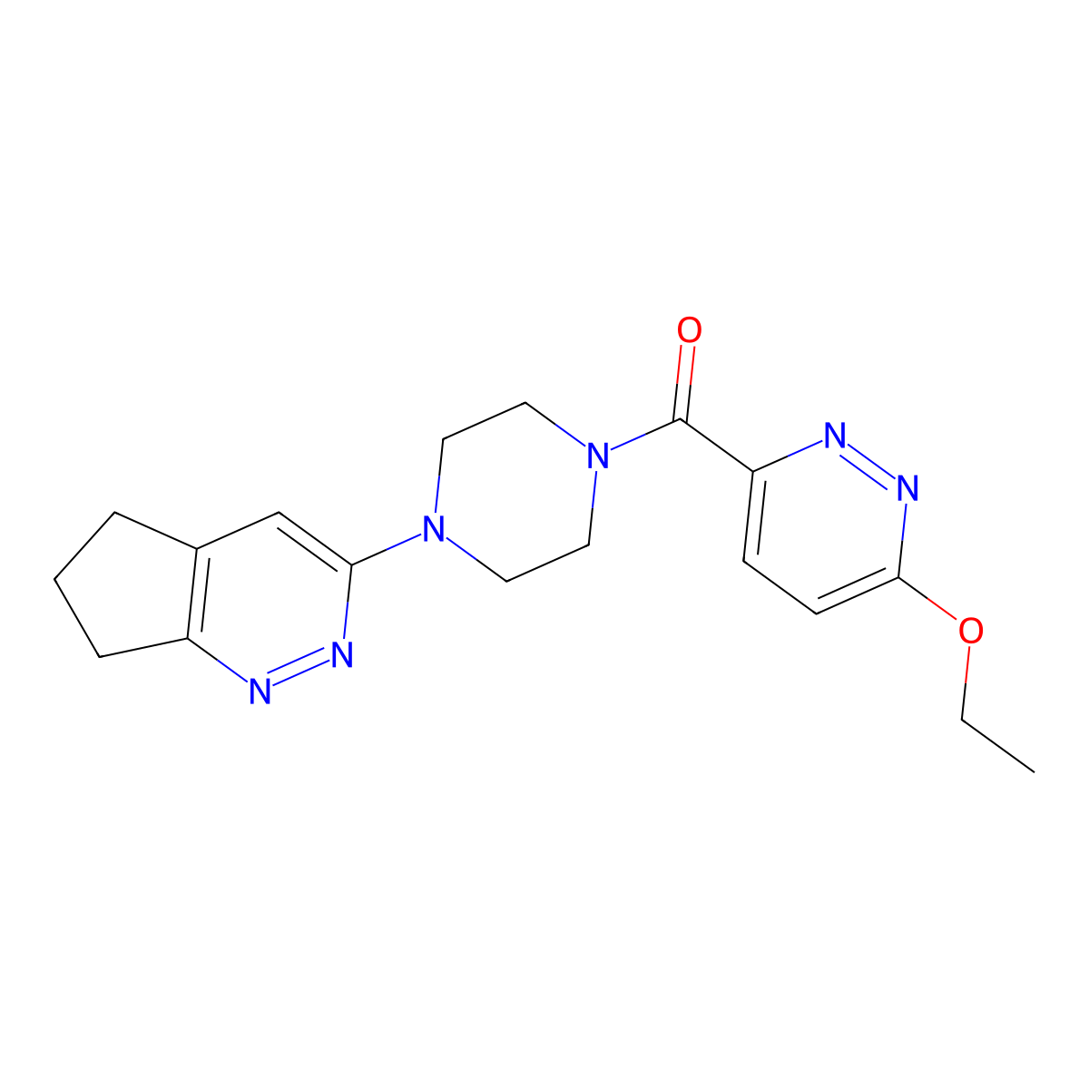(4-(6,7-dihydro-5H-cyclopenta[c]pyridazin-3-yl)piperazin-1-yl)(6-ethoxypyridazin-3-yl)methanone molecular structure, CAS 2034227-68-2