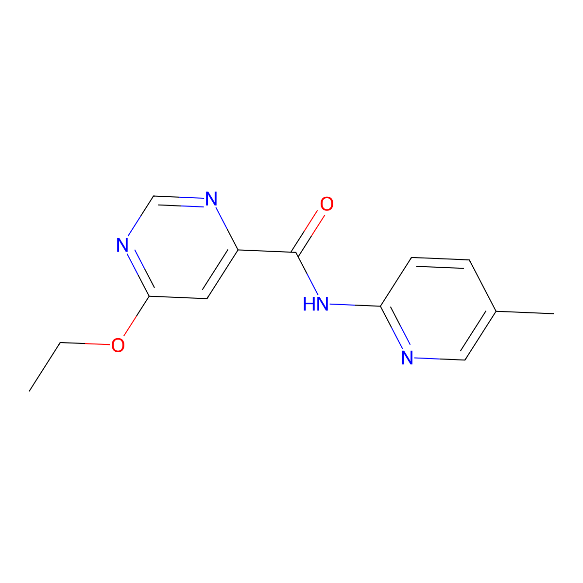 6-ethoxy-N-(5-methylpyridin-2-yl)pyrimidine-4-carboxamide molecular structure, CAS 2034227-73-9