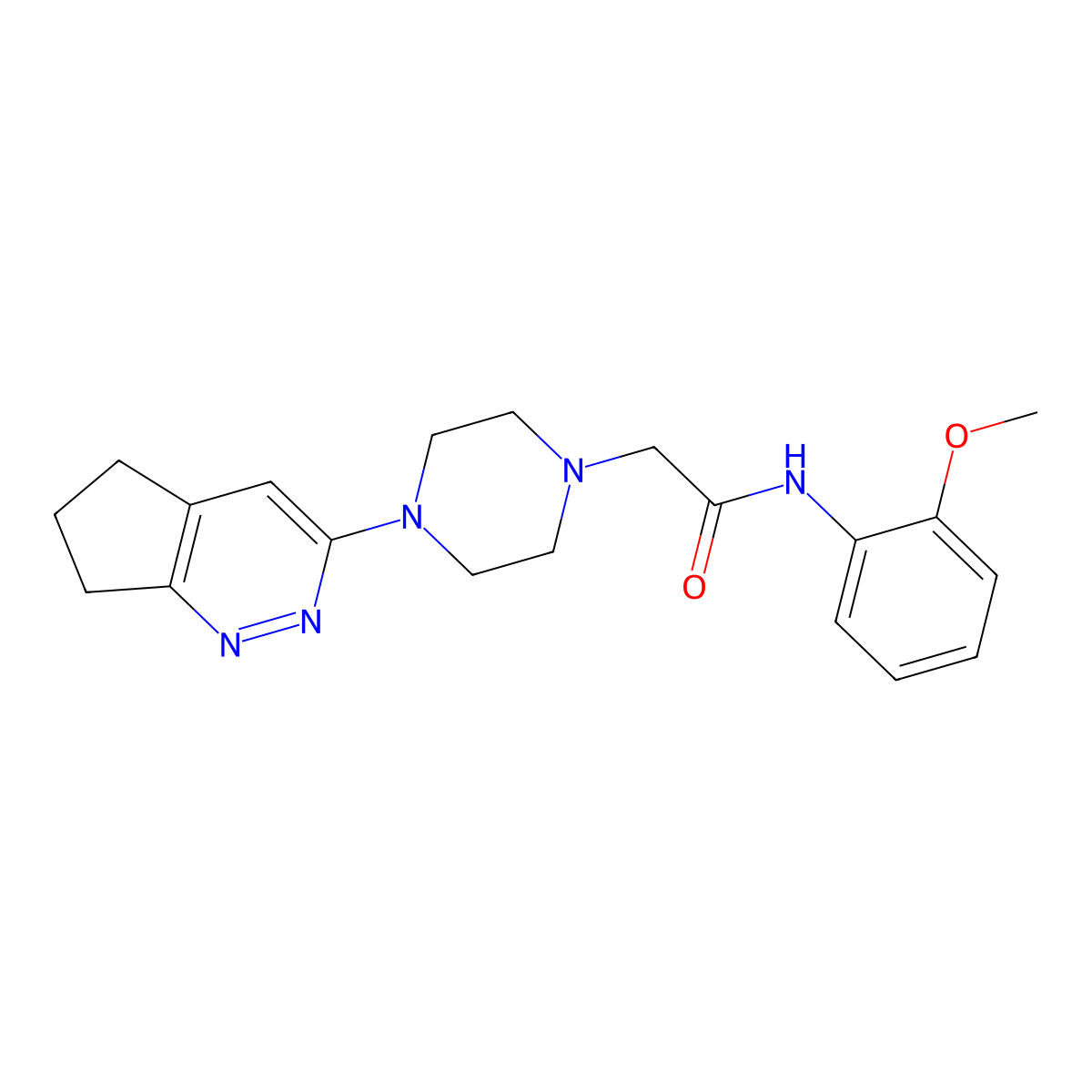 2-(4-(6,7-dihydro-5H-cyclopenta[c]pyridazin-3-yl)piperazin-1-yl)-N-(2-methoxyphenyl)acetamide molecular structure, CAS 2034227-77-3