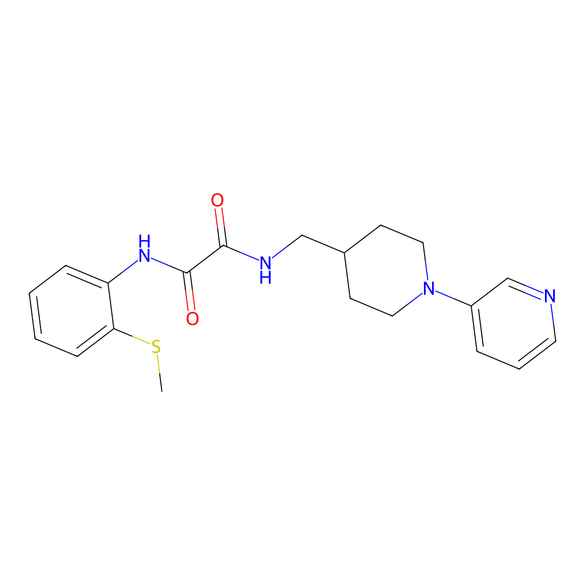 N1-(2-(methylthio)phenyl)-N2-((1-(pyridin-3-yl)piperidin-4-yl)methyl)oxalamide molecular structure, CAS 2034227-83-1