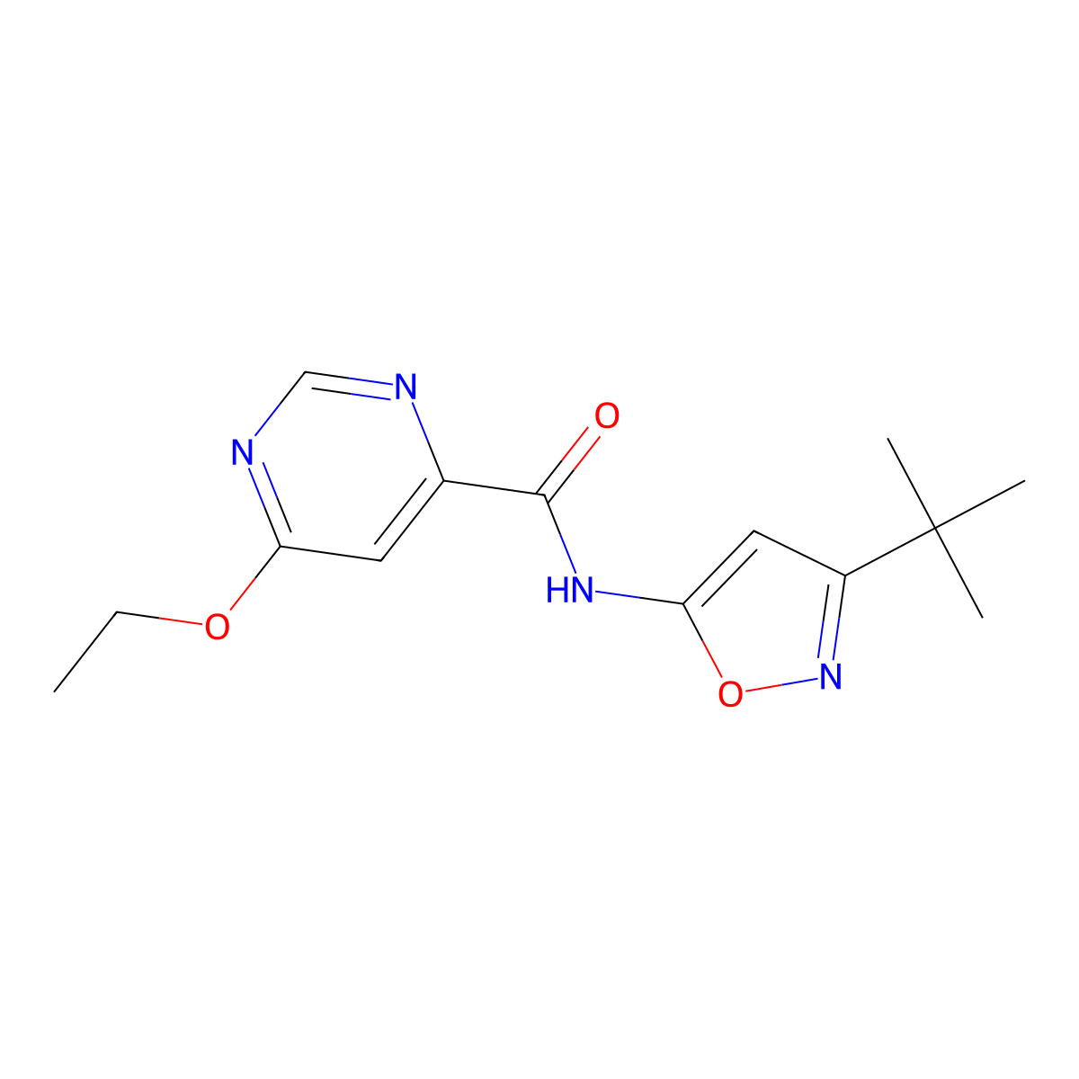 N-(3-(tert-butyl)isoxazol-5-yl)-6-ethoxypyrimidine-4-carboxamide molecular structure, CAS 2034227-87-5
