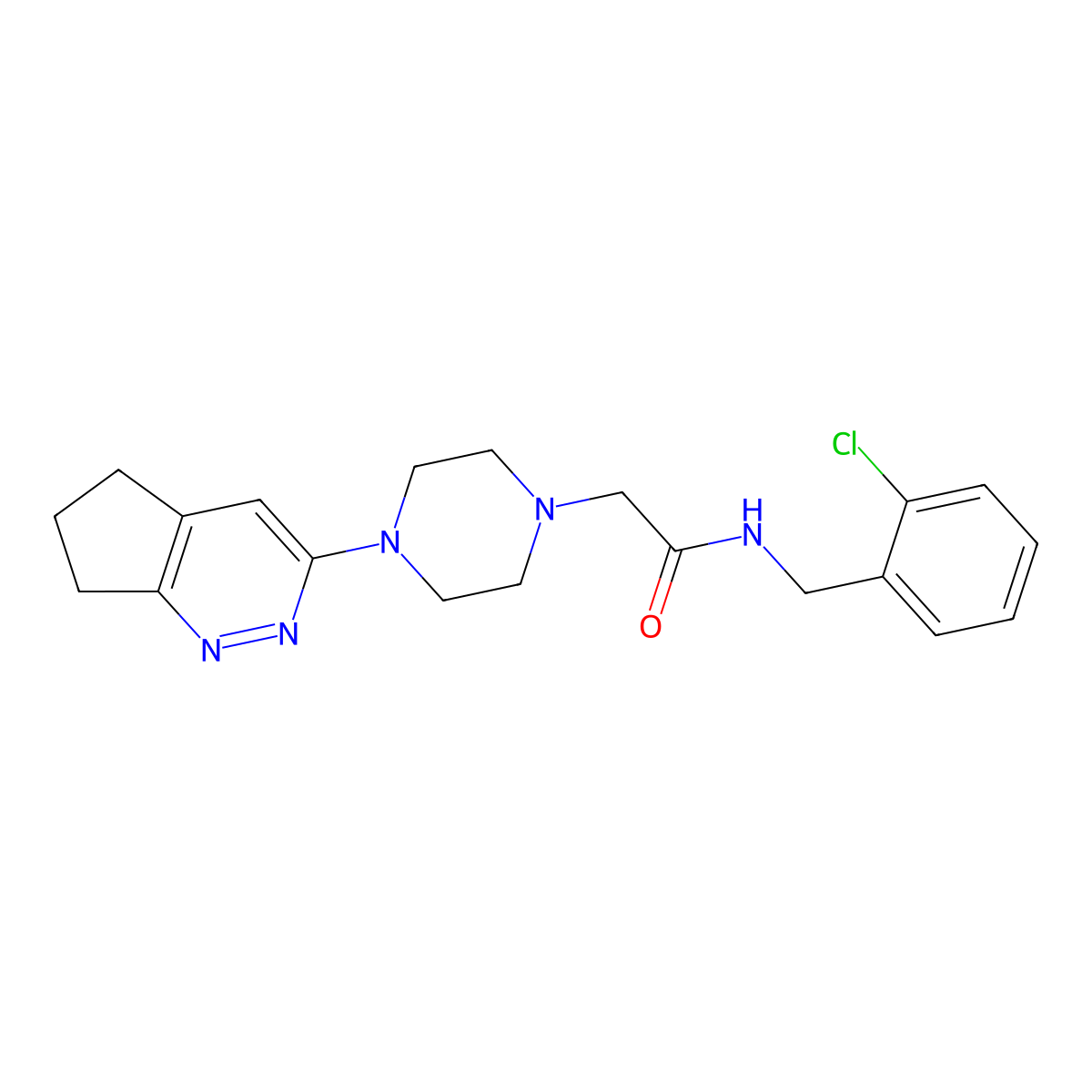N-(2-chlorobenzyl)-2-(4-(6,7-dihydro-5H-cyclopenta[c]pyridazin-3-yl)piperazin-1-yl)acetamide molecular structure, CAS 2034227-93-3