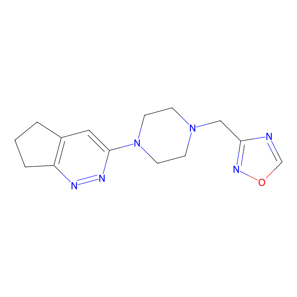 3-((4-(6,7-dihydro-5H-cyclopenta[c]pyridazin-3-yl)piperazin-1-yl)methyl)-1,2,4-oxadiazole molecular structure, CAS 2034227-98-8