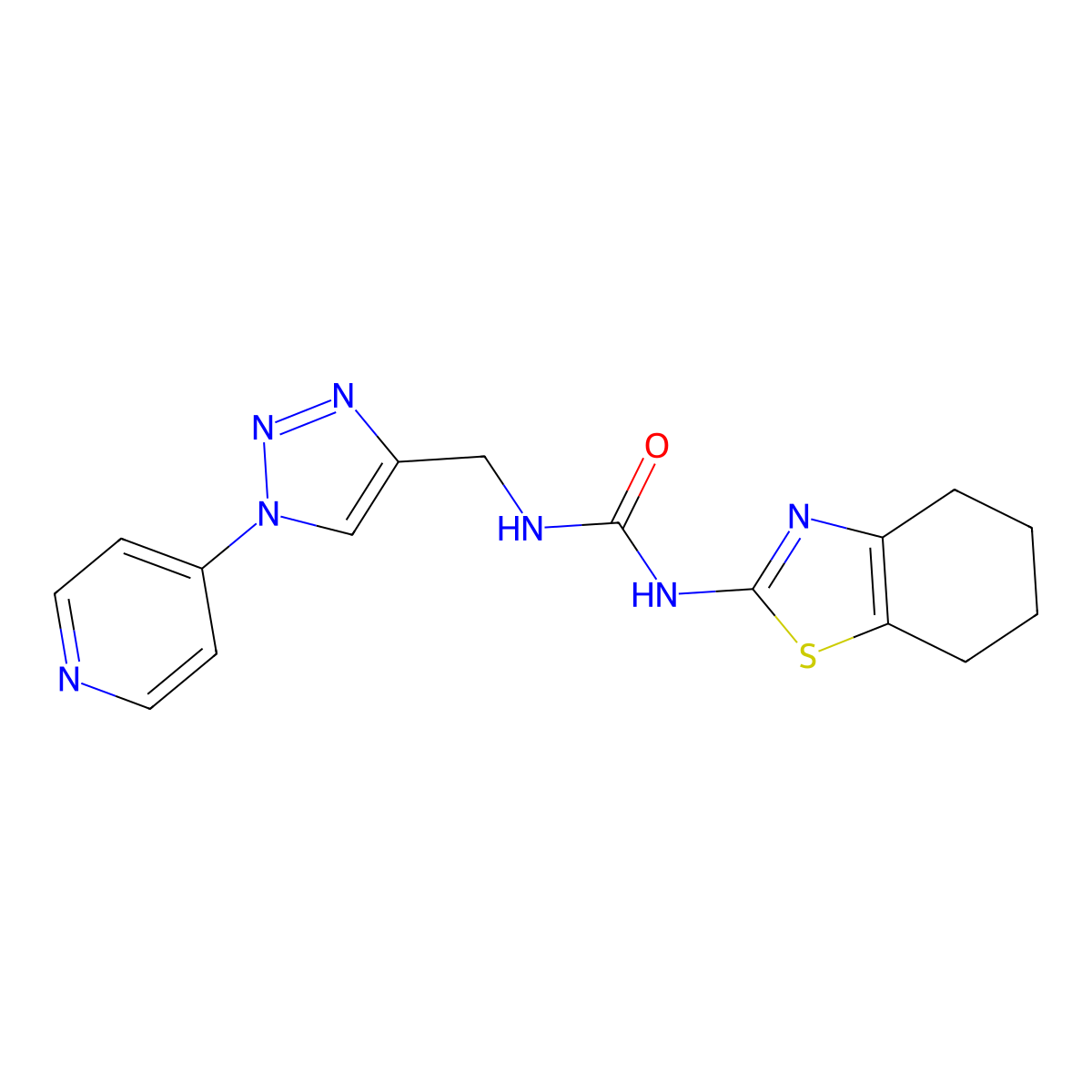 1-((1-(pyridin-4-yl)-1H-1,2,3-triazol-4-yl)methyl)-3-(4,5,6,7-tetrahydrobenzo[d]thiazol-2-yl)urea molecular structure, CAS 2034228-15-2