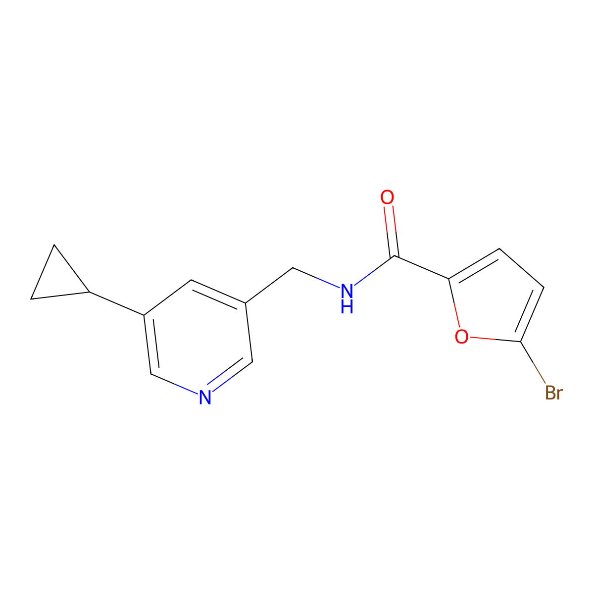 5-bromo-N-[(5-cyclopropylpyridin-3-yl)methyl]furan-2-carboxamide molecular structure, CAS 2034228-18-5
