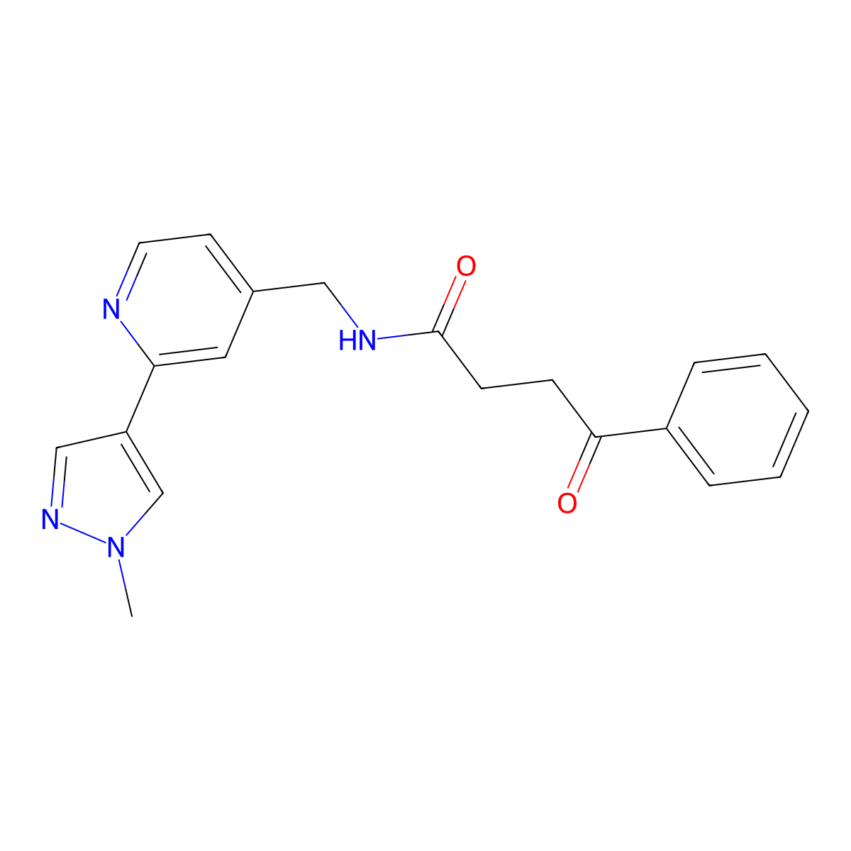 N-{[2-(1-methyl-1H-pyrazol-4-yl)pyridin-4-yl]methyl}-4-oxo-4-phenylbutanamide molecular structure, CAS 2034228-22-1