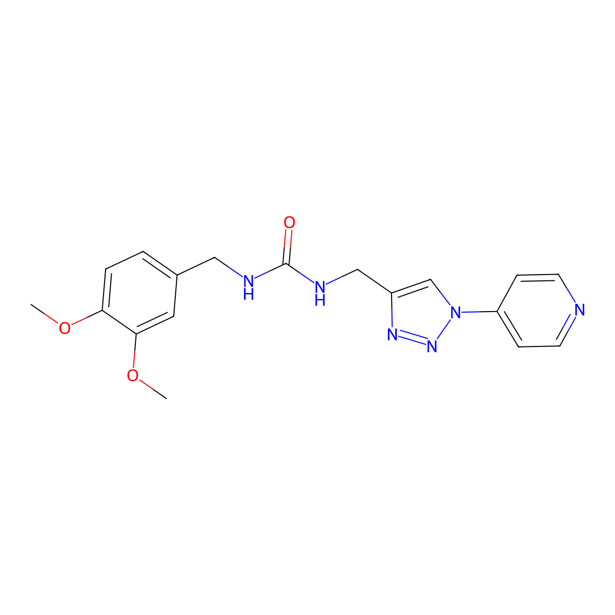 1-(3,4-dimethoxybenzyl)-3-((1-(pyridin-4-yl)-1H-1,2,3-triazol-4-yl)methyl)urea molecular structure, CAS 2034228-27-6