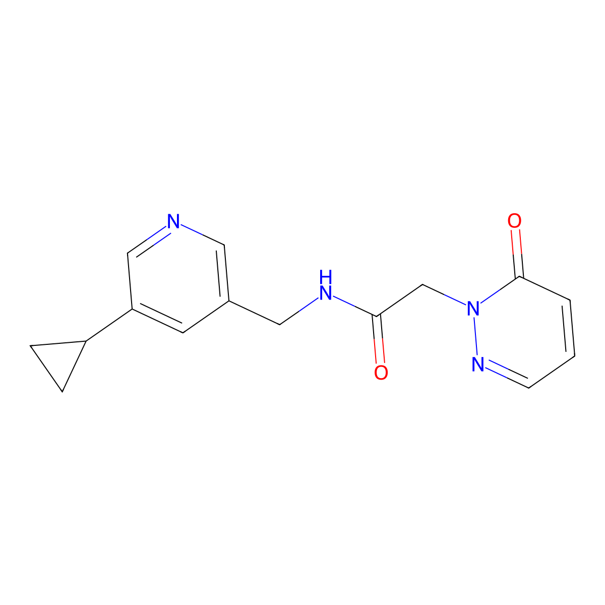 N-((5-cyclopropylpyridin-3-yl)methyl)-2-(6-oxopyridazin-1(6H)-yl)acetamide molecular structure, CAS 2034228-35-6