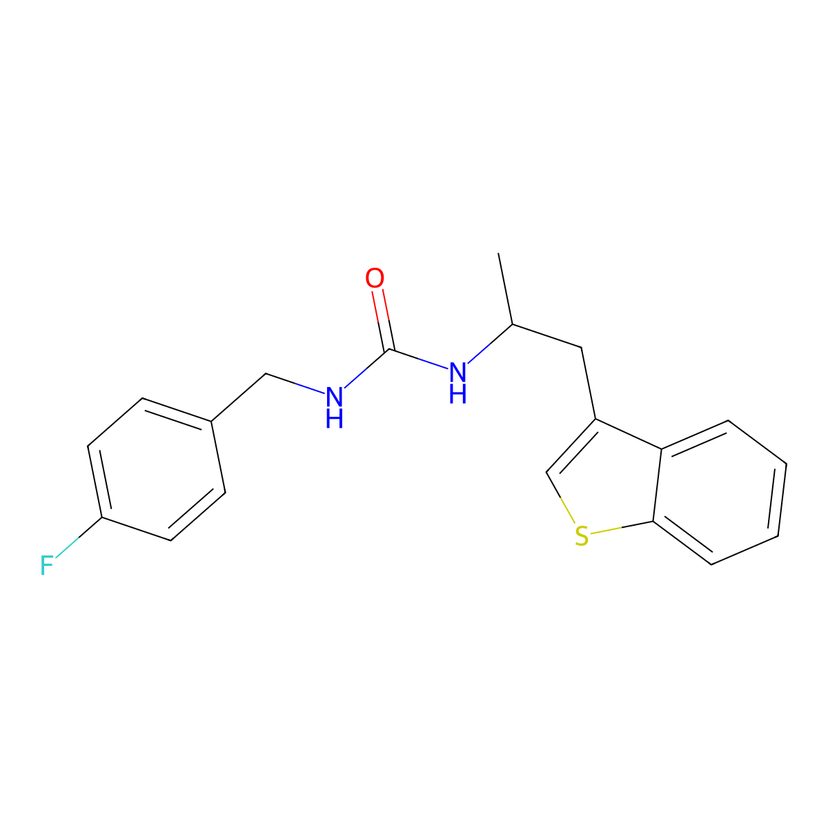 1-(1-(Benzo[b]thiophen-3-yl)propan-2-yl)-3-(4-fluorobenzyl)urea molecular structure, CAS 2034228-49-2