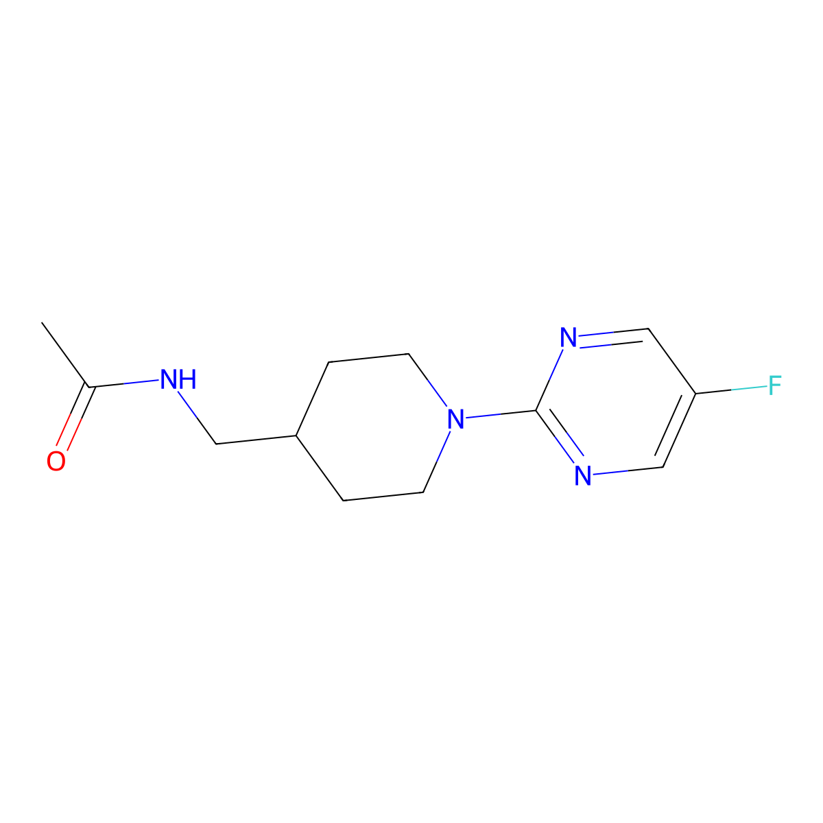 N-((1-(5-fluoropyrimidin-2-yl)piperidin-4-yl)methyl)acetamide molecular structure, CAS 2034228-65-2