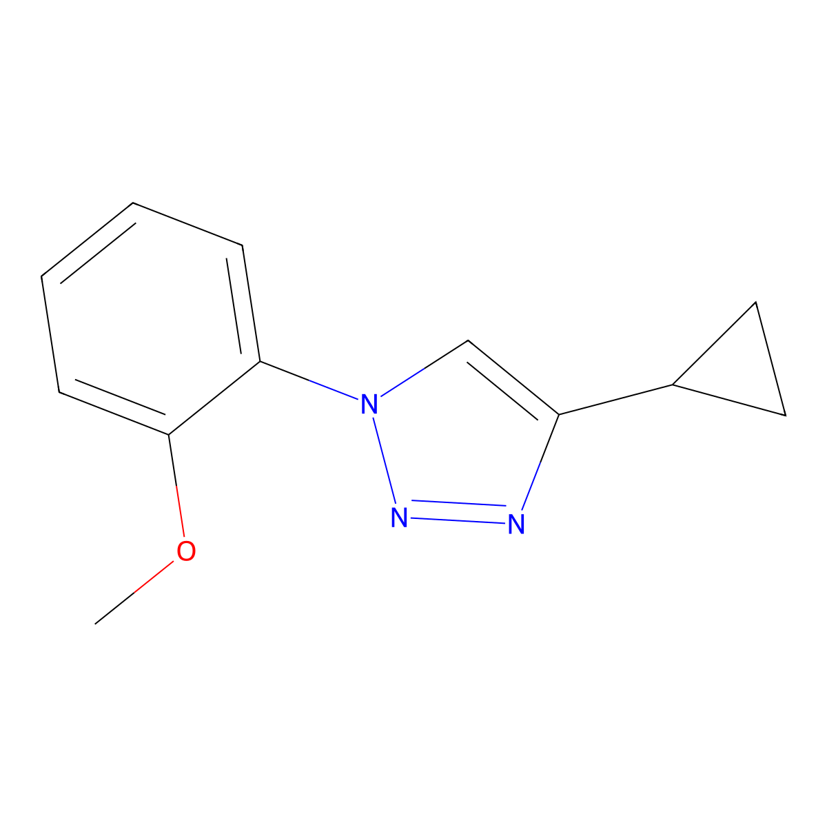 4-cyclopropyl-1-(2-methoxyphenyl)-1H-1,2,3-triazole molecular structure, CAS 2034228-81-2