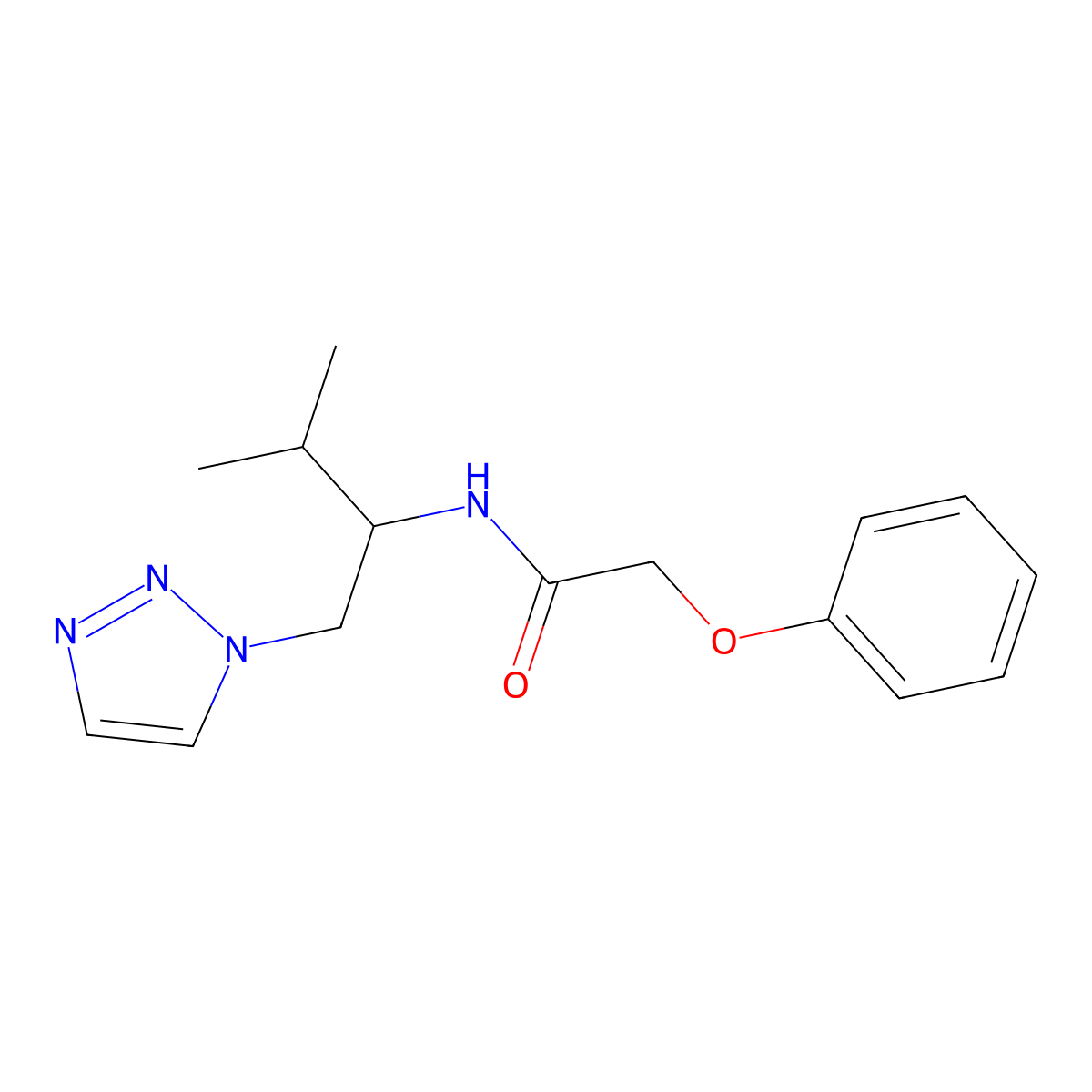 N-[3-methyl-1-(1H-1,2,3-triazol-1-yl)butan-2-yl]-2-phenoxyacetamide molecular structure, CAS 2034228-99-2