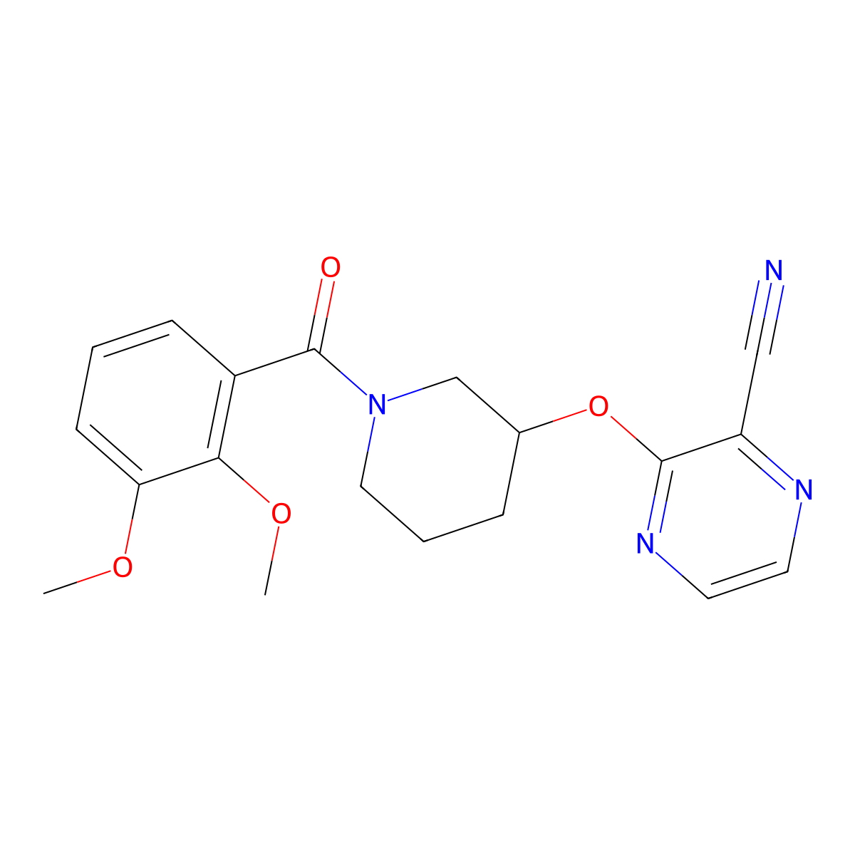 3-((1-(2,3-Dimethoxybenzoyl)piperidin-3-yl)oxy)pyrazine-2-carbonitrile molecular structure, CAS 2034229-16-6