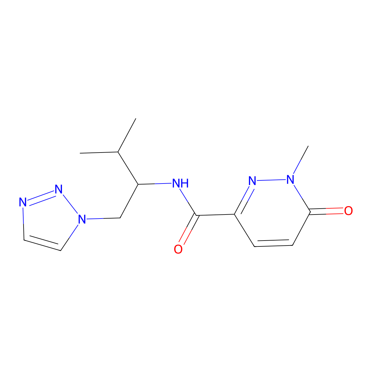 1-methyl-N-[3-methyl-1-(1H-1,2,3-triazol-1-yl)butan-2-yl]-6-oxo-1,6-dihydropyridazine-3-carboxamide molecular structure, CAS 2034229-44-0