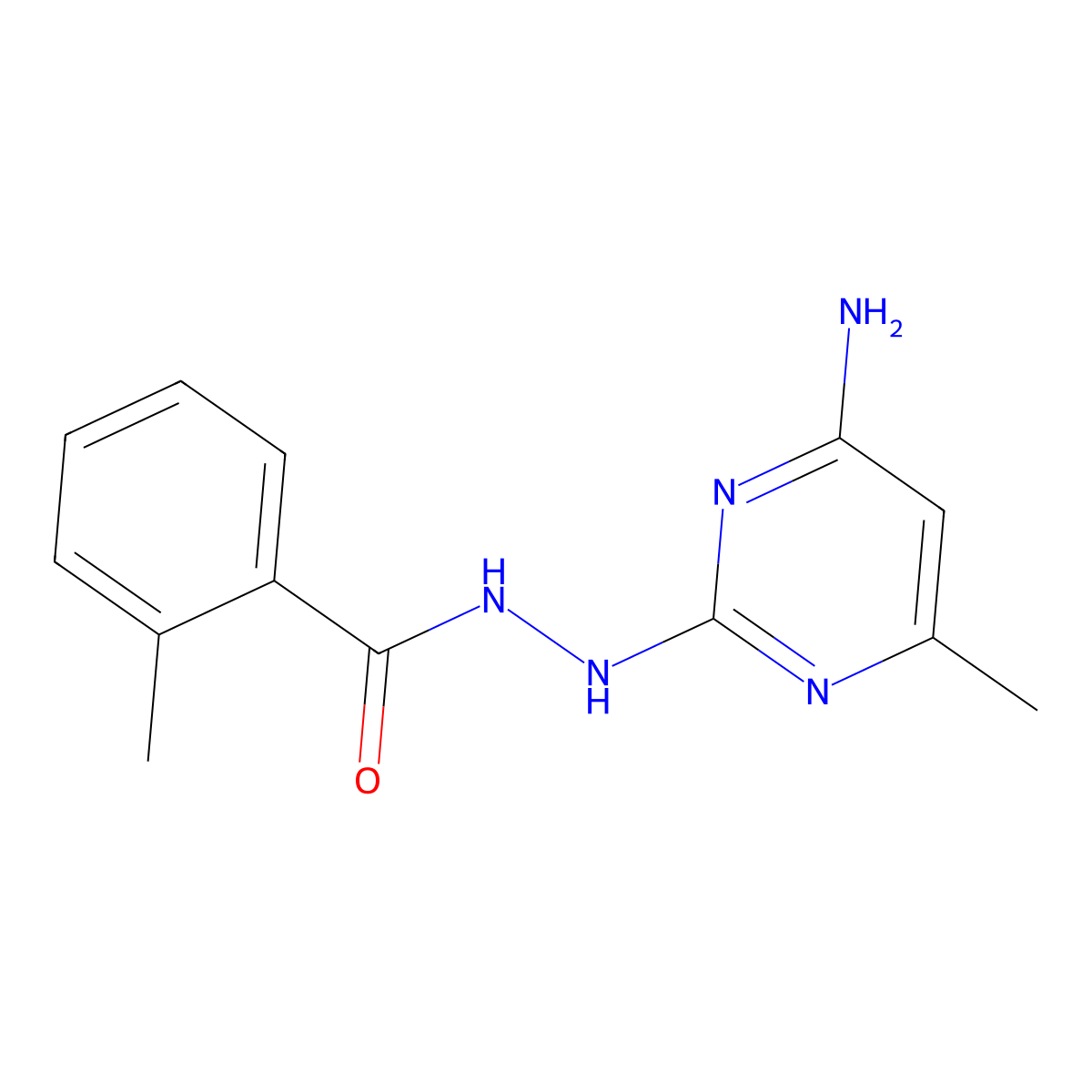 N'-(4-amino-6-methylpyrimidin-2-yl)-2-methylbenzohydrazide molecular structure, CAS 2034229-47-3