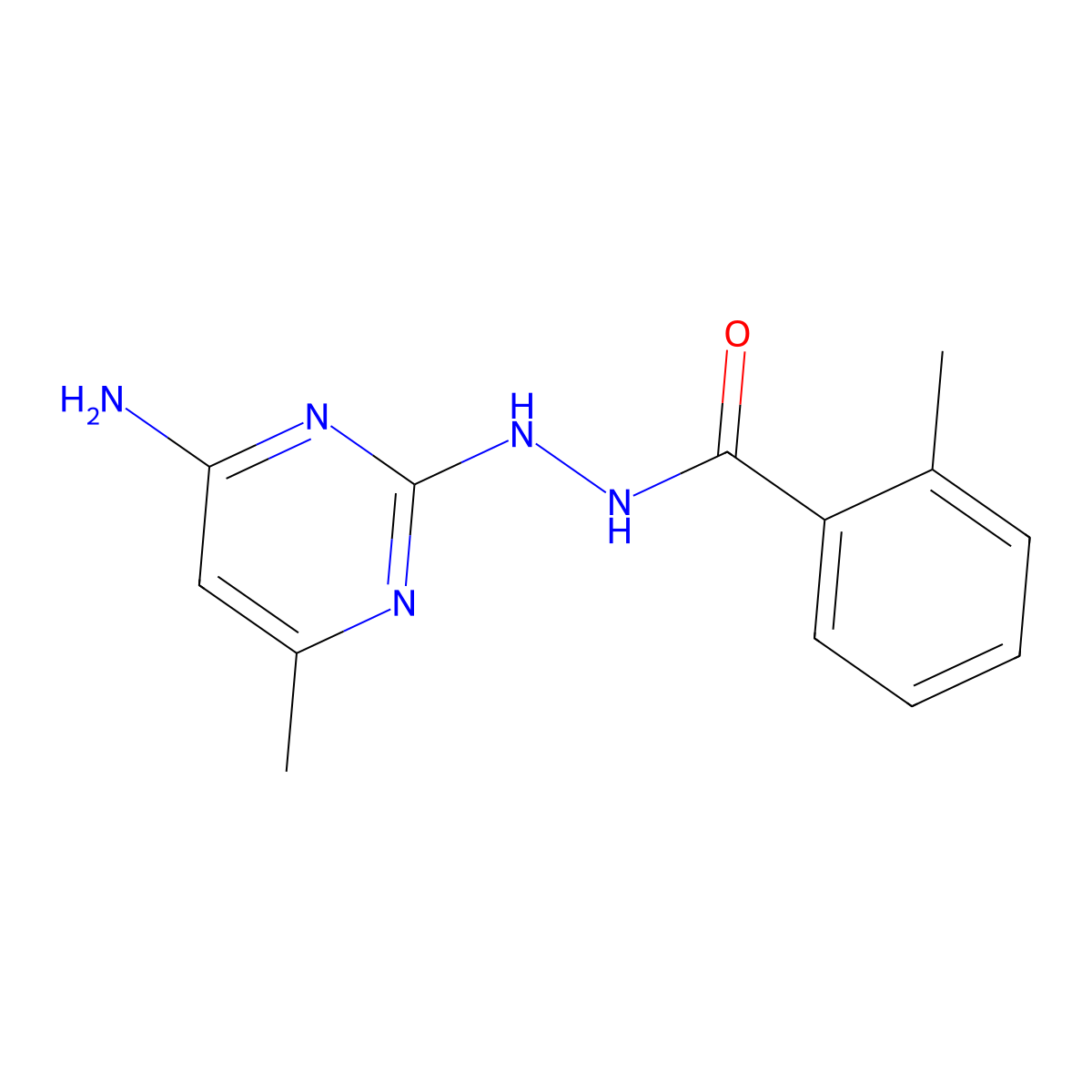 N'-(4-amino-6-methylpyrimidin-2-yl)-2-methylbenzohydrazide molecular structure, CAS 2034229-47-3