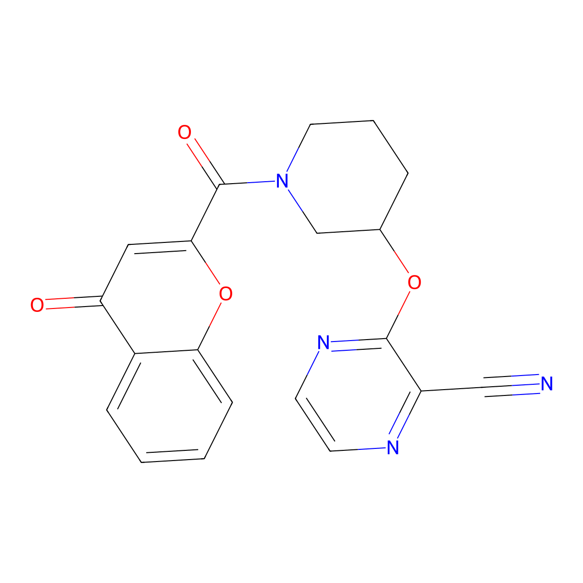 3-{[1-(4-oxo-4H-chromene-2-carbonyl)piperidin-3-yl]oxy}pyrazine-2-carbonitrile molecular structure, CAS 2034229-50-8
