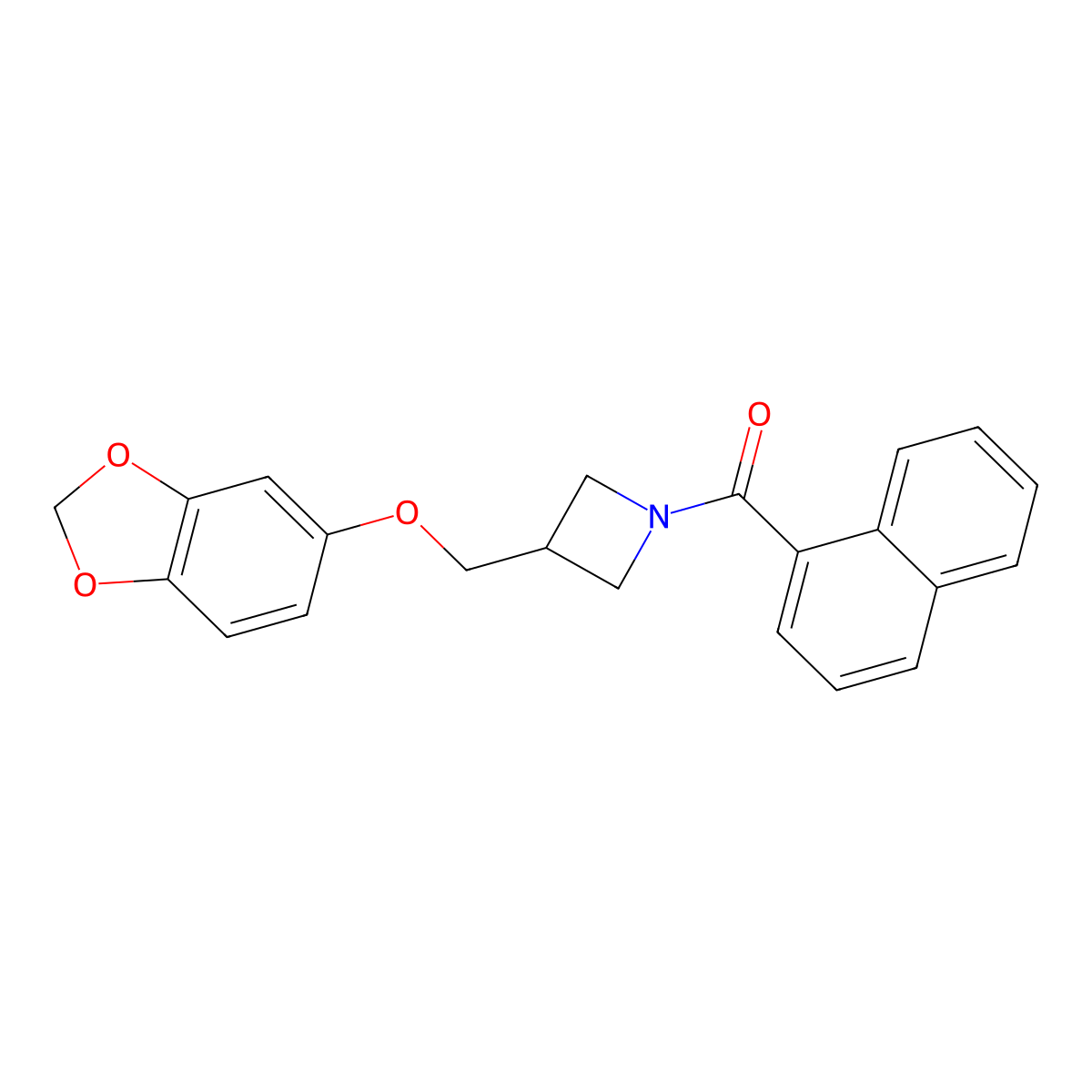 (3-((Benzo[d][1,3]dioxol-5-yloxy)methyl)azetidin-1-yl)(naphthalen-1-yl)methanone molecular structure, CAS 2034229-63-3