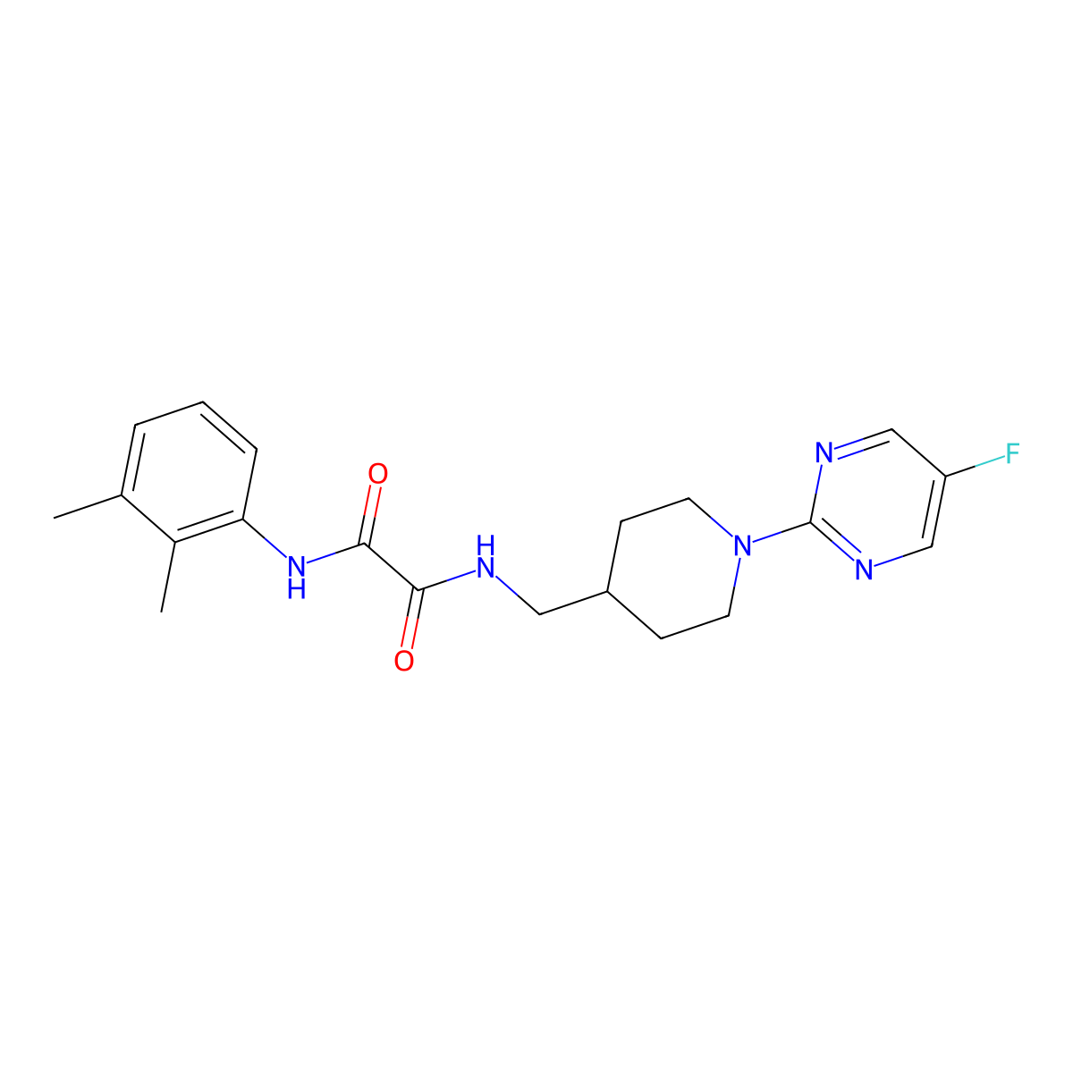 N1-(2,3-dimethylphenyl)-N2-((1-(5-fluoropyrimidin-2-yl)piperidin-4-yl)methyl)oxalamide molecular structure, CAS 2034230-47-0
