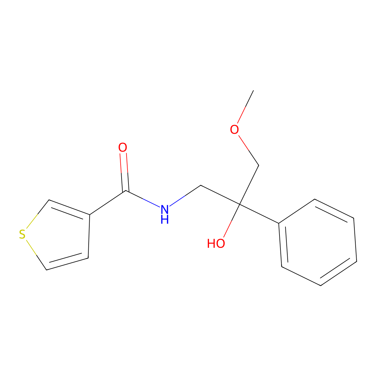 N-(2-hydroxy-3-methoxy-2-phenylpropyl)thiophene-3-carboxamide molecular structure, CAS 2034230-55-0