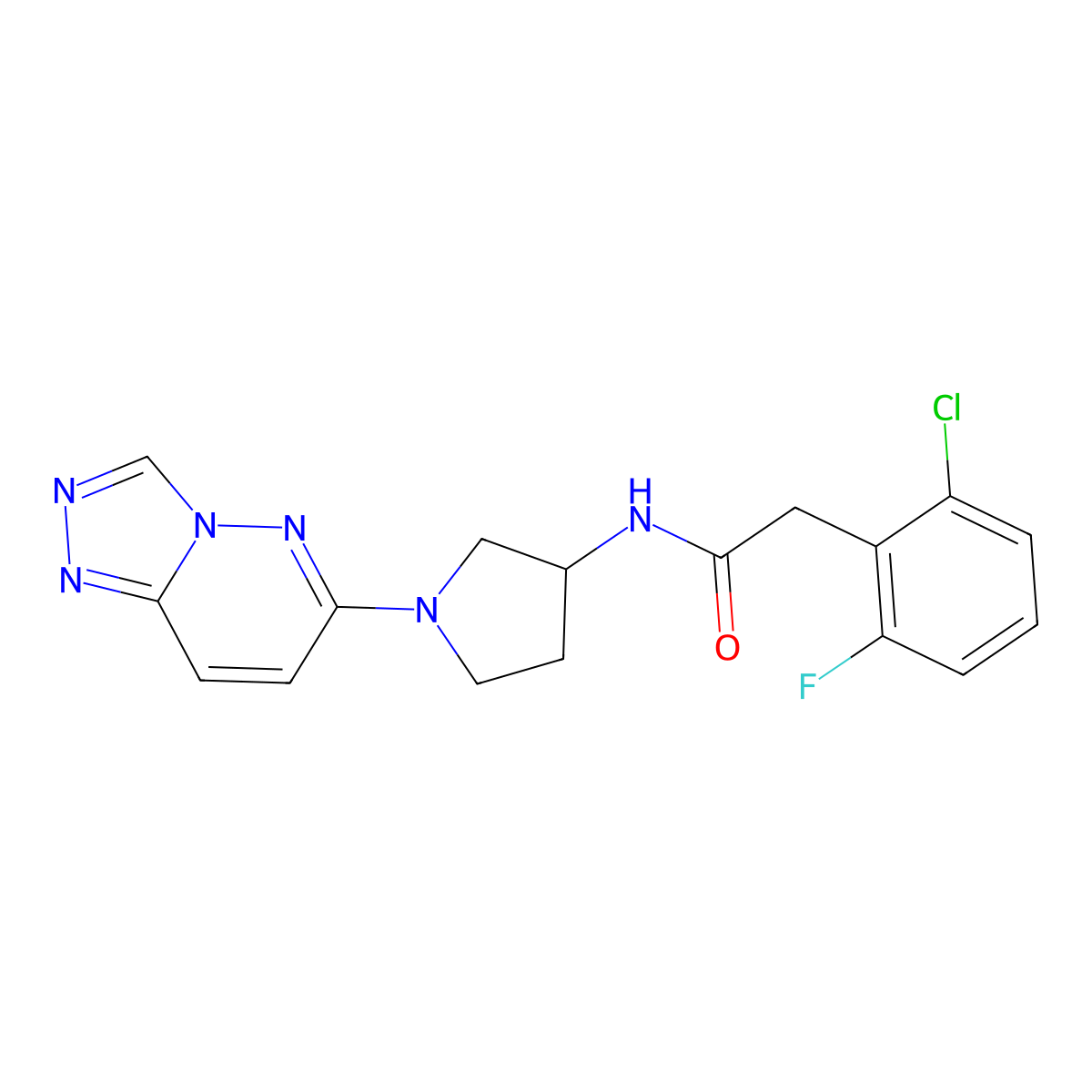 N-(1-([1,2,4]triazolo[4,3-b]pyridazin-6-yl)pyrrolidin-3-yl)-2-(2-chloro-6-fluorophenyl)acetamide molecular structure, CAS 2034230-91-4